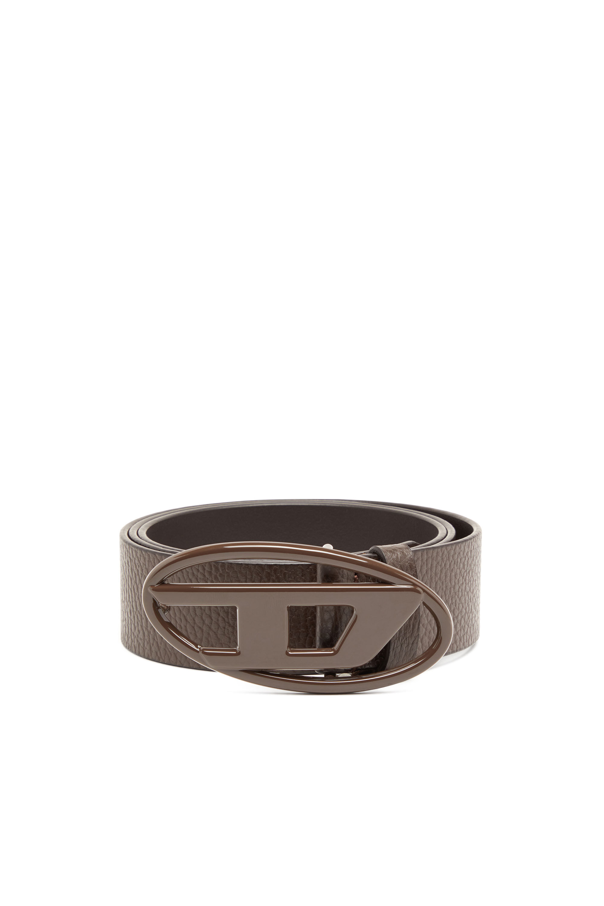 Women's 4cm leather belt with matte Oval D buckle | Brown | Diesel
