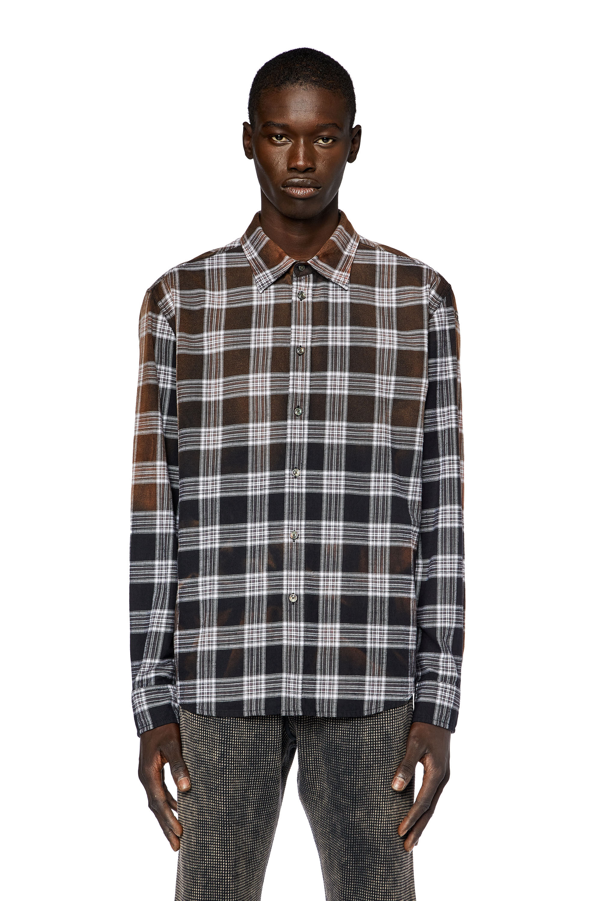 Men's Checked shirt in dégradé flannel | S-UMBE-CHECK-NW Diesel