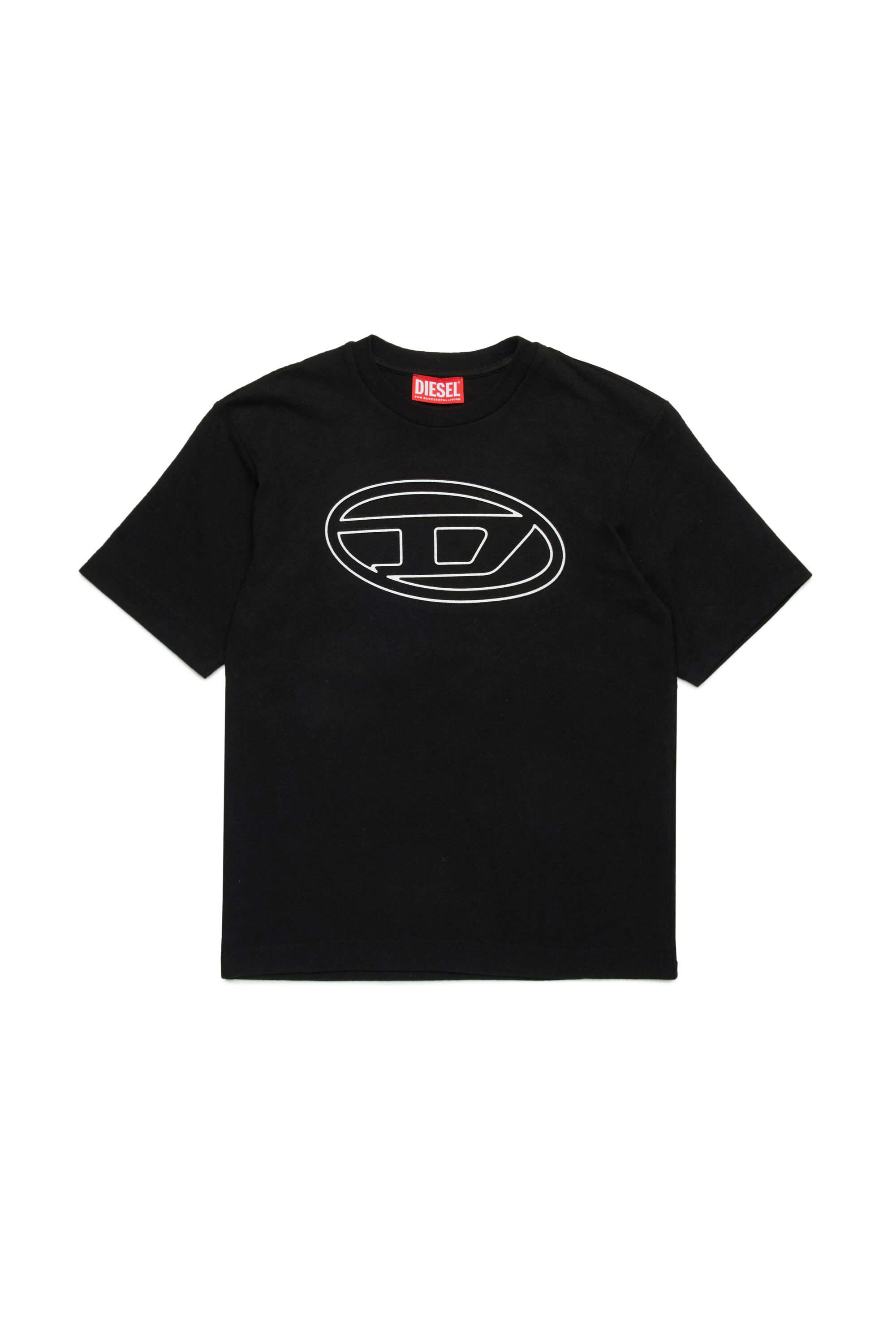 T-shirt with Oval D outline logo | Black | 4-16 YEARS Boys