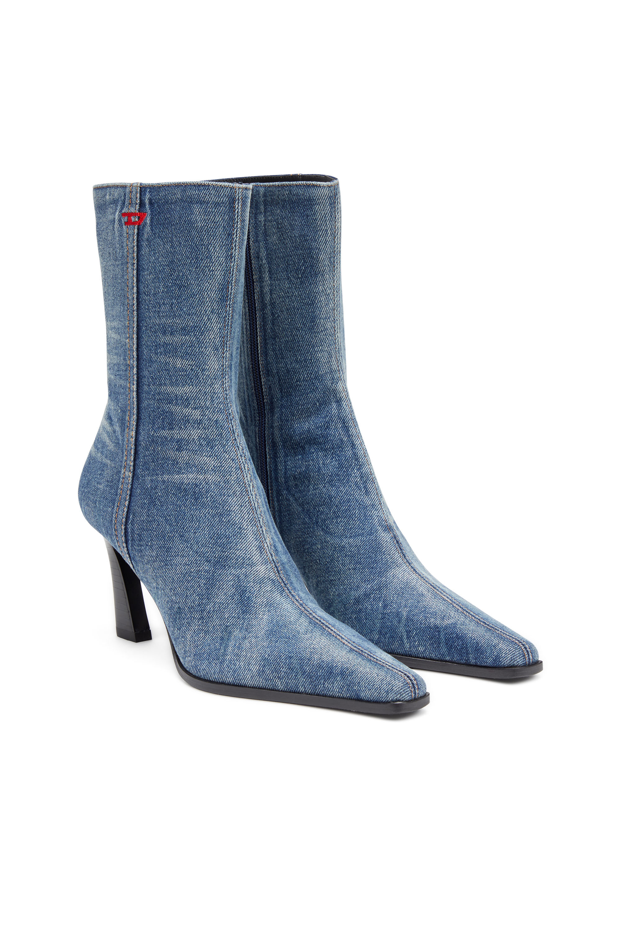 Women s D Allas Ankle boot in washed denim Blue Diesel