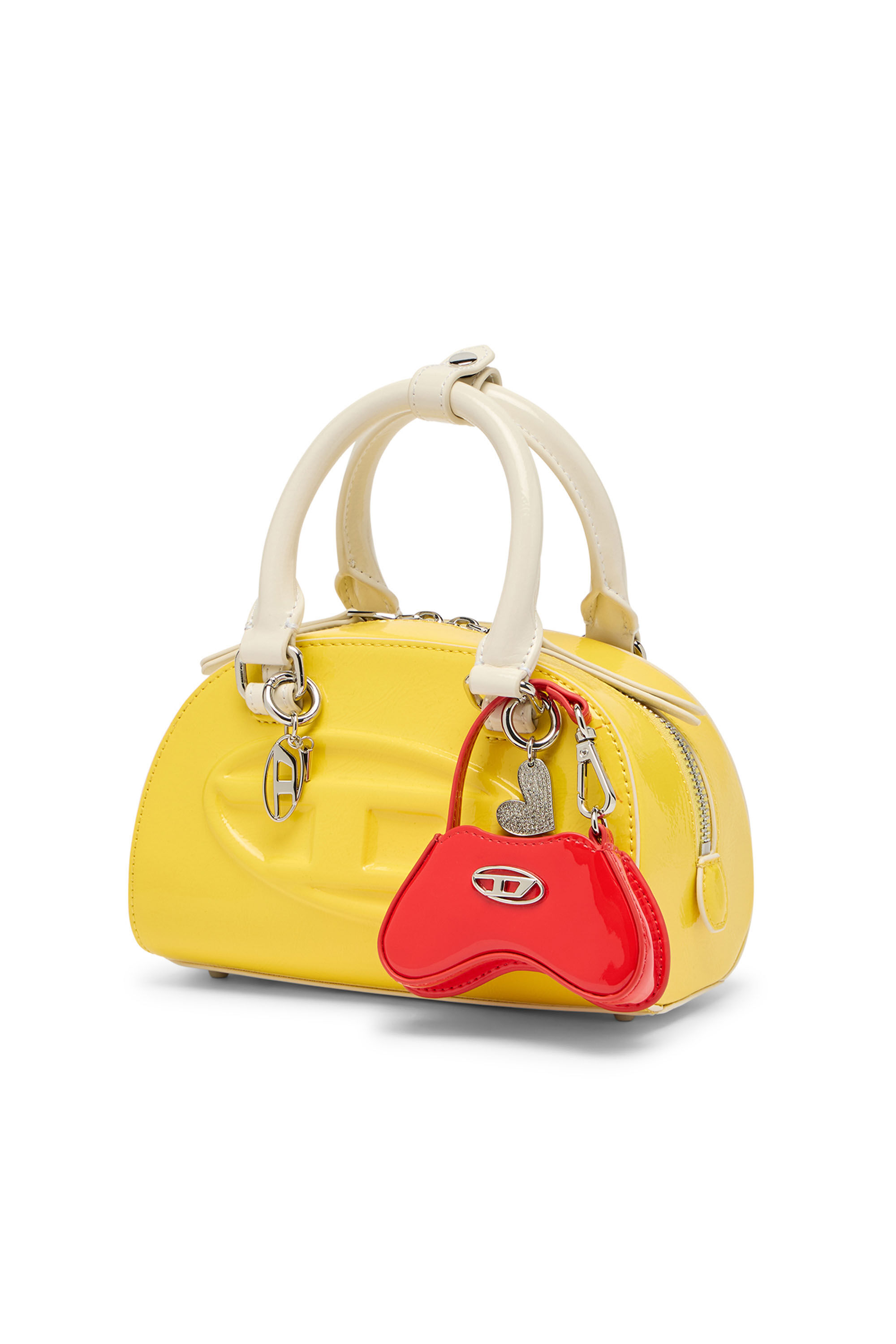 Diesel - 1DR DOME CROSSBODY, Woman's 1DR Dome-Mini bowling bag with naplak effect in Yellow - 6