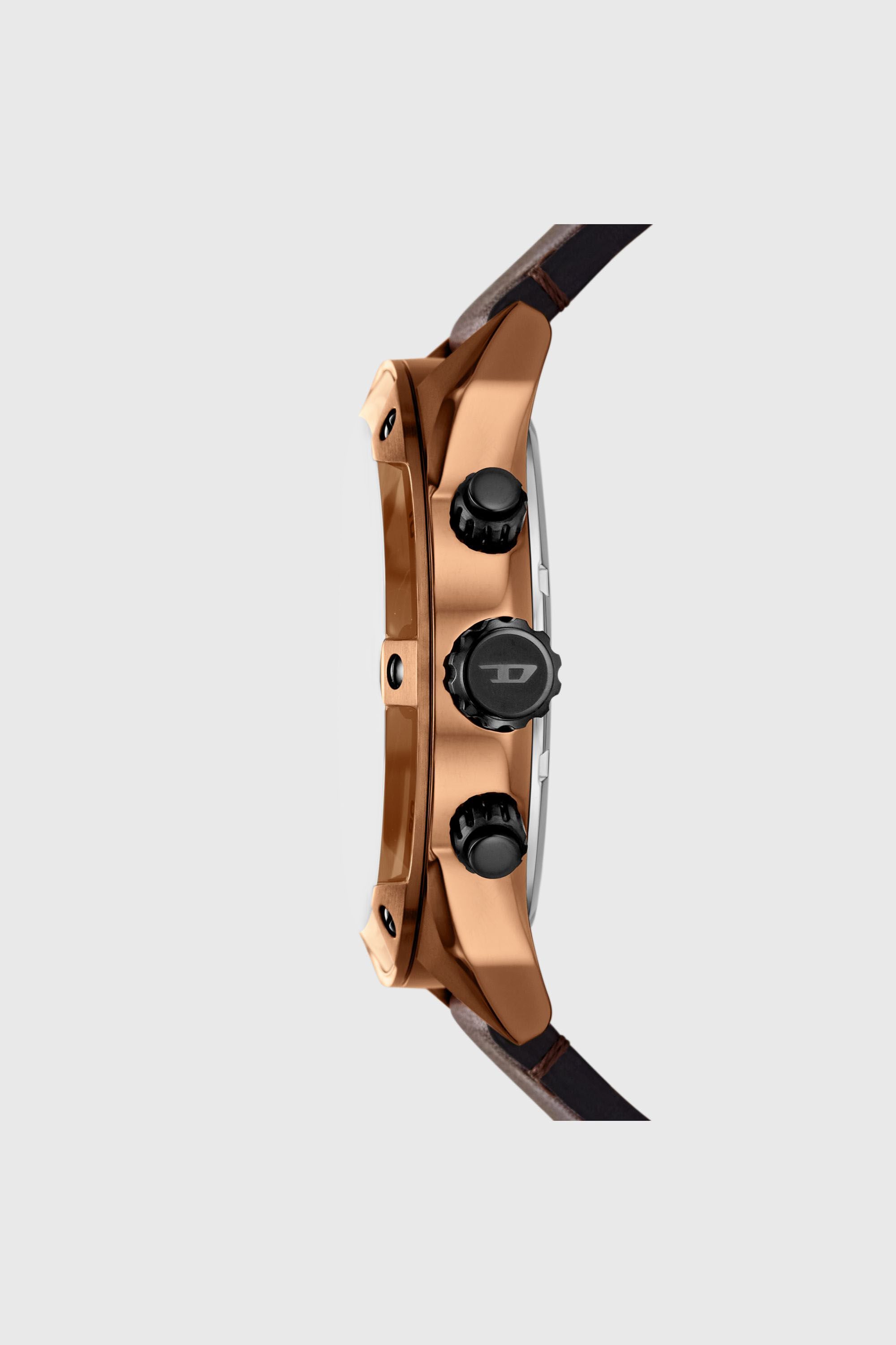 Men's Spiked brown leather watch | Brown | Diesel TR