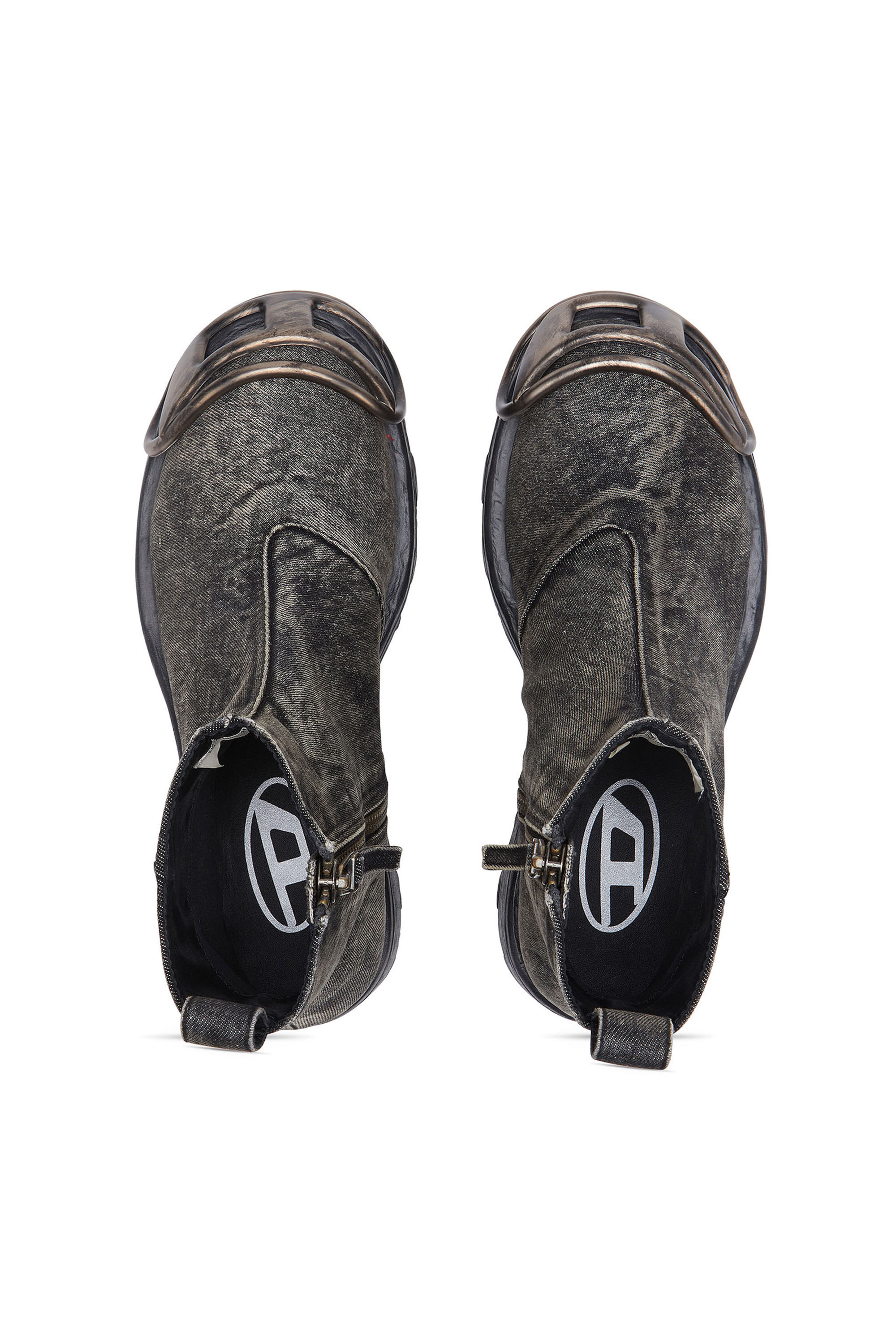 Men's D-Hammer-Denim Chelsea boots with Oval D toe caps | Black 