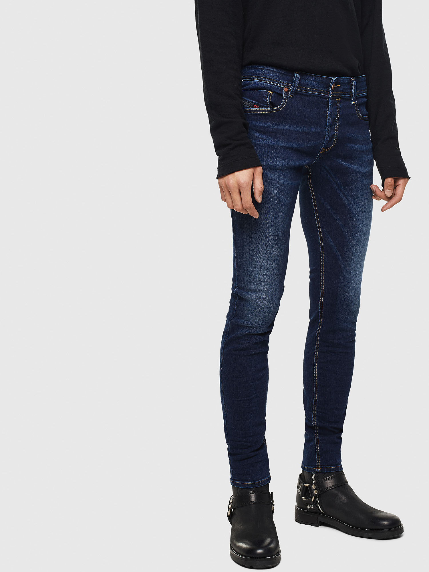 mens skinny jeans dark blue