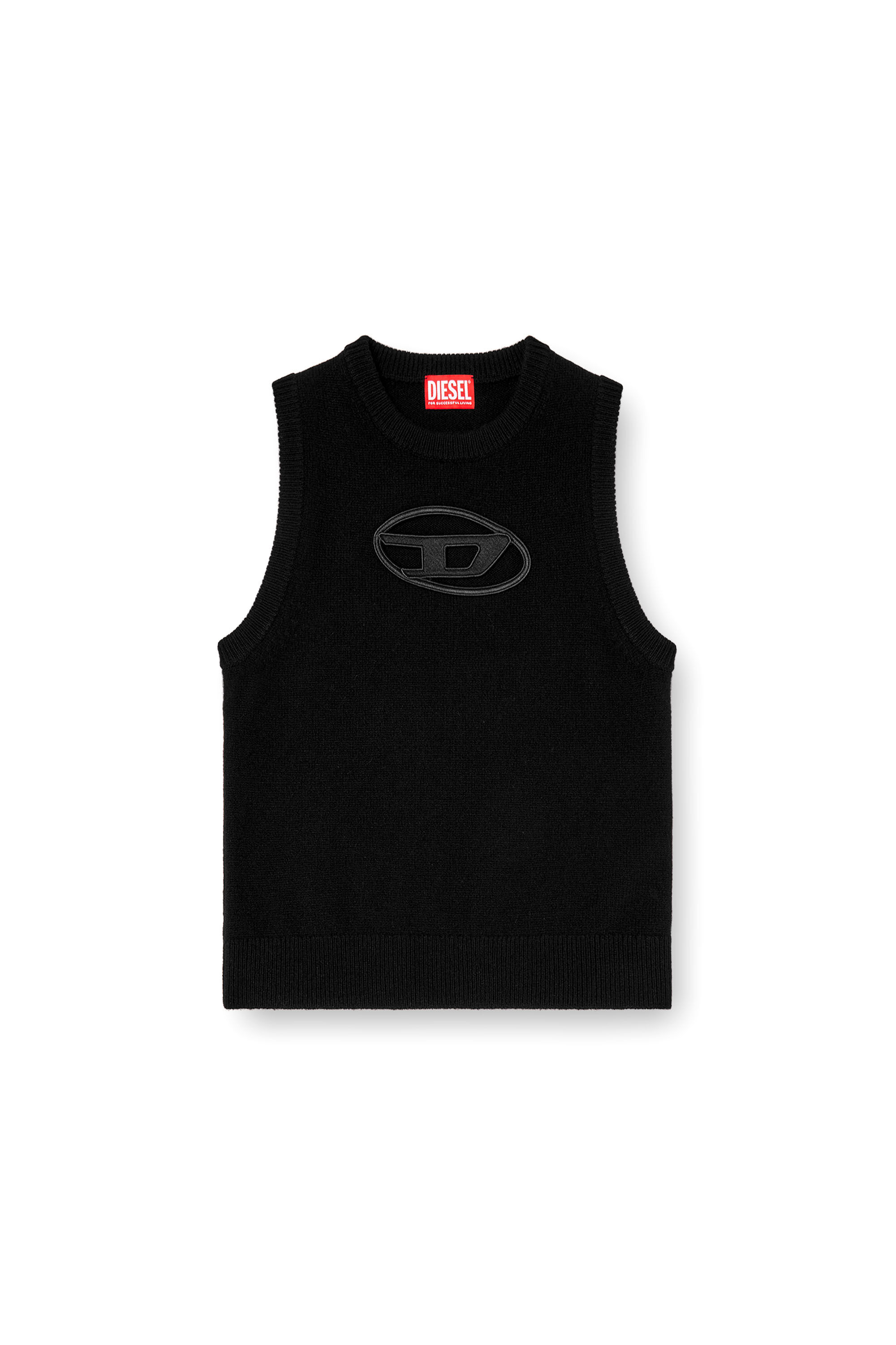 Women's Knit tank top in cashmere blend | Black | Diesel Women's Knit tank top in cashmere blend | Black | Diesel