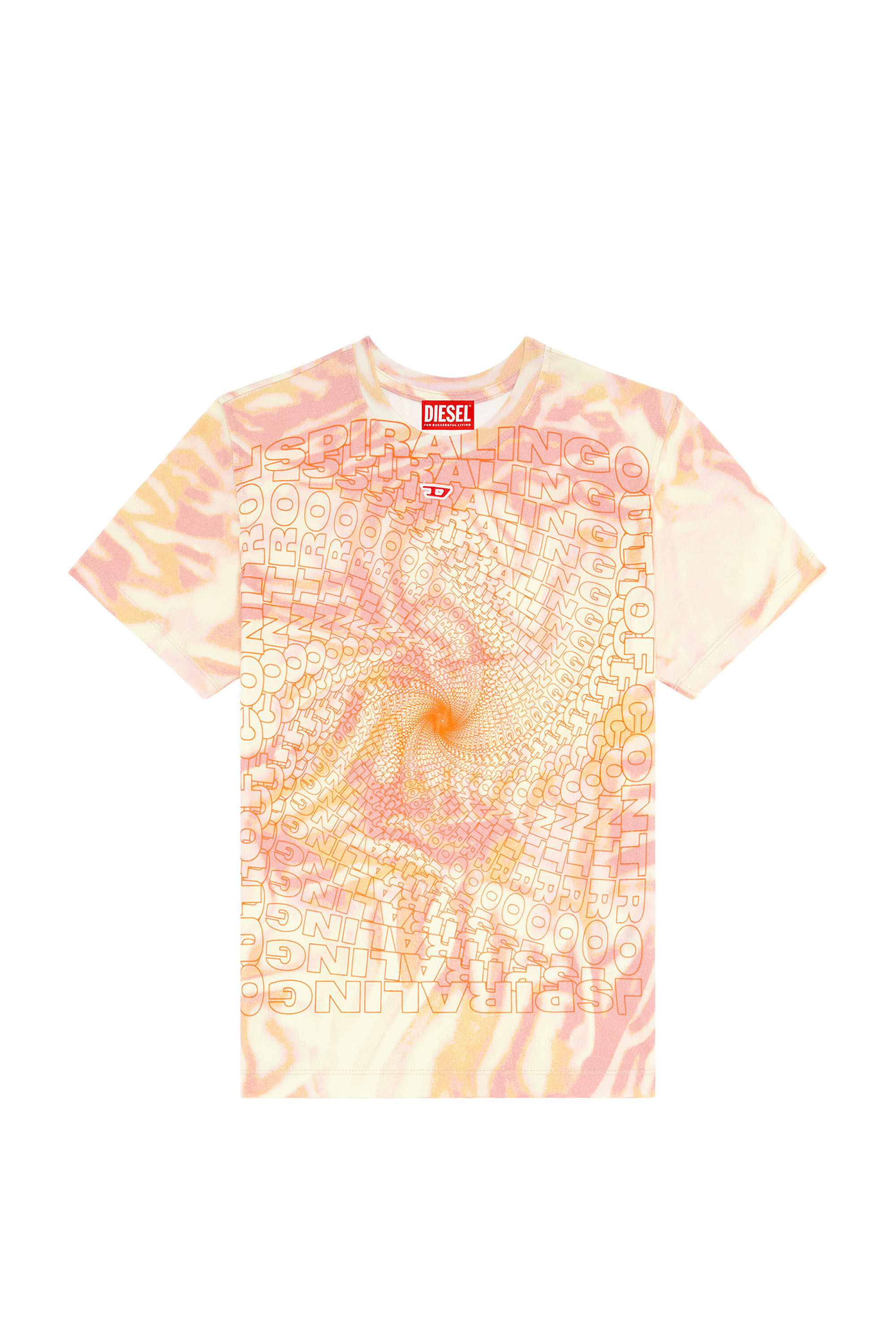 Diesel - T-REGS-N6, Woman's T-shirt with zebra-camo print in Face Powder - 2