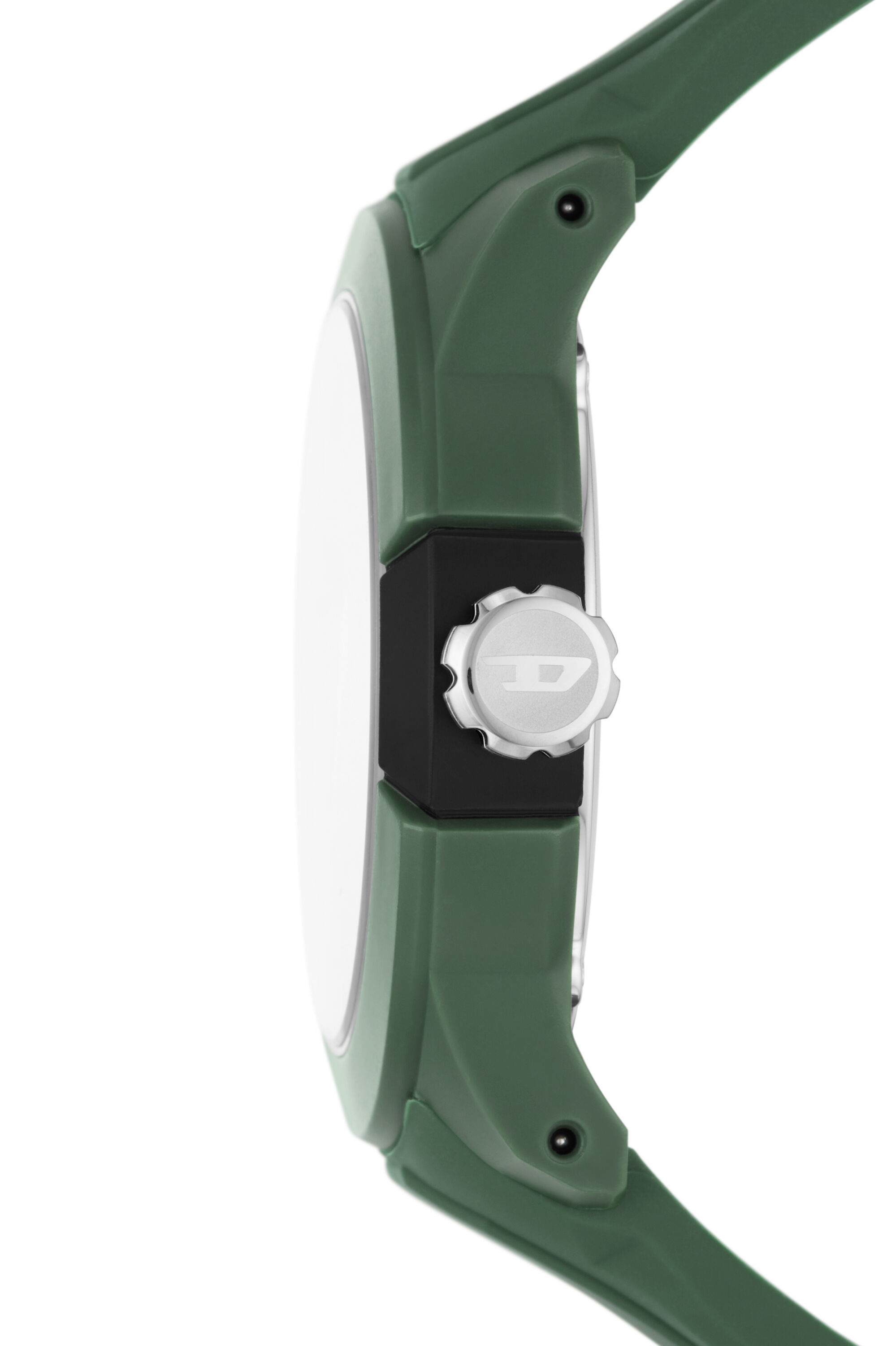 DZ1983: Double up three-hand green silicone watch | Diesel