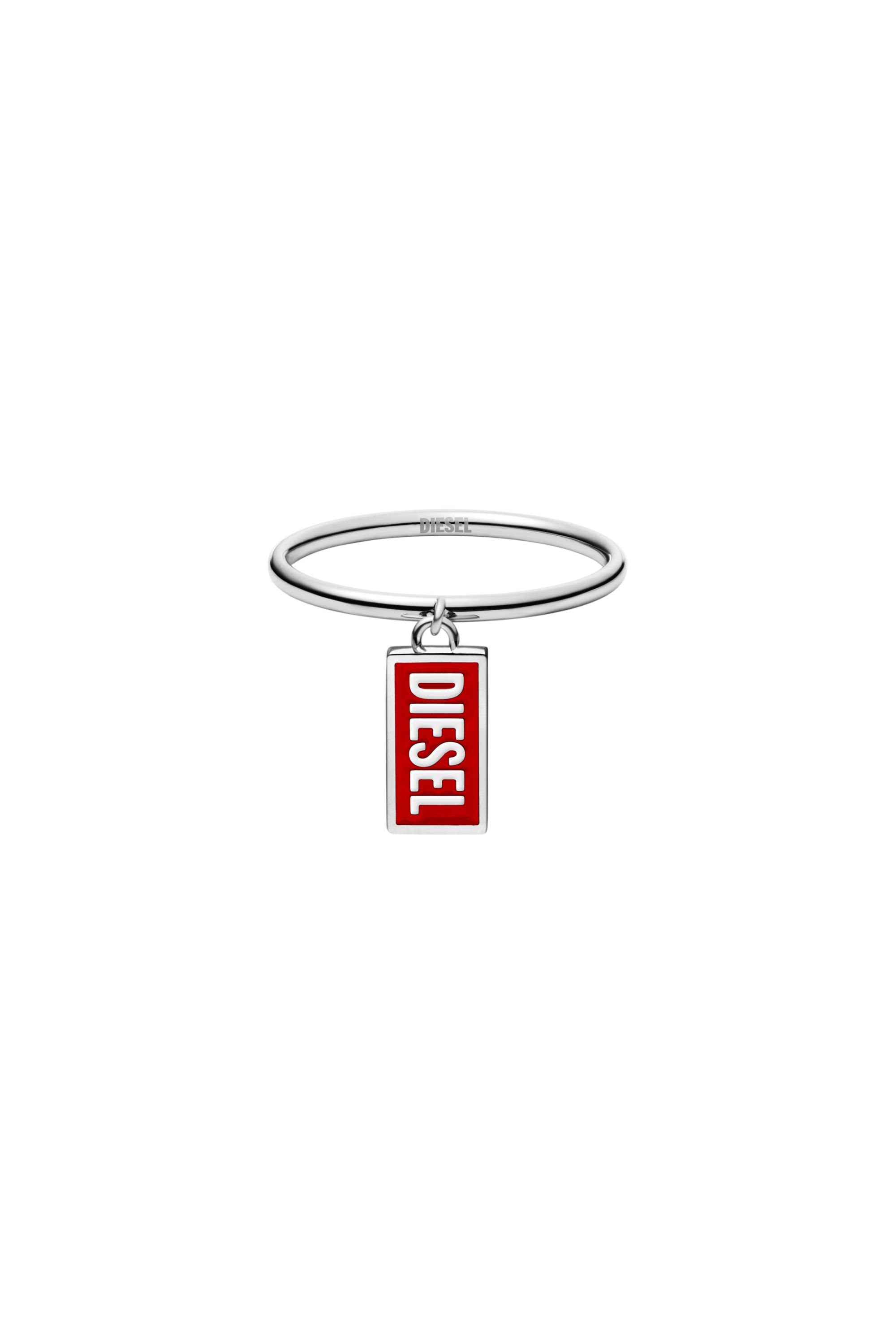 Women's Stainless steel logo charm ring | Red | Diesel {{Country}}