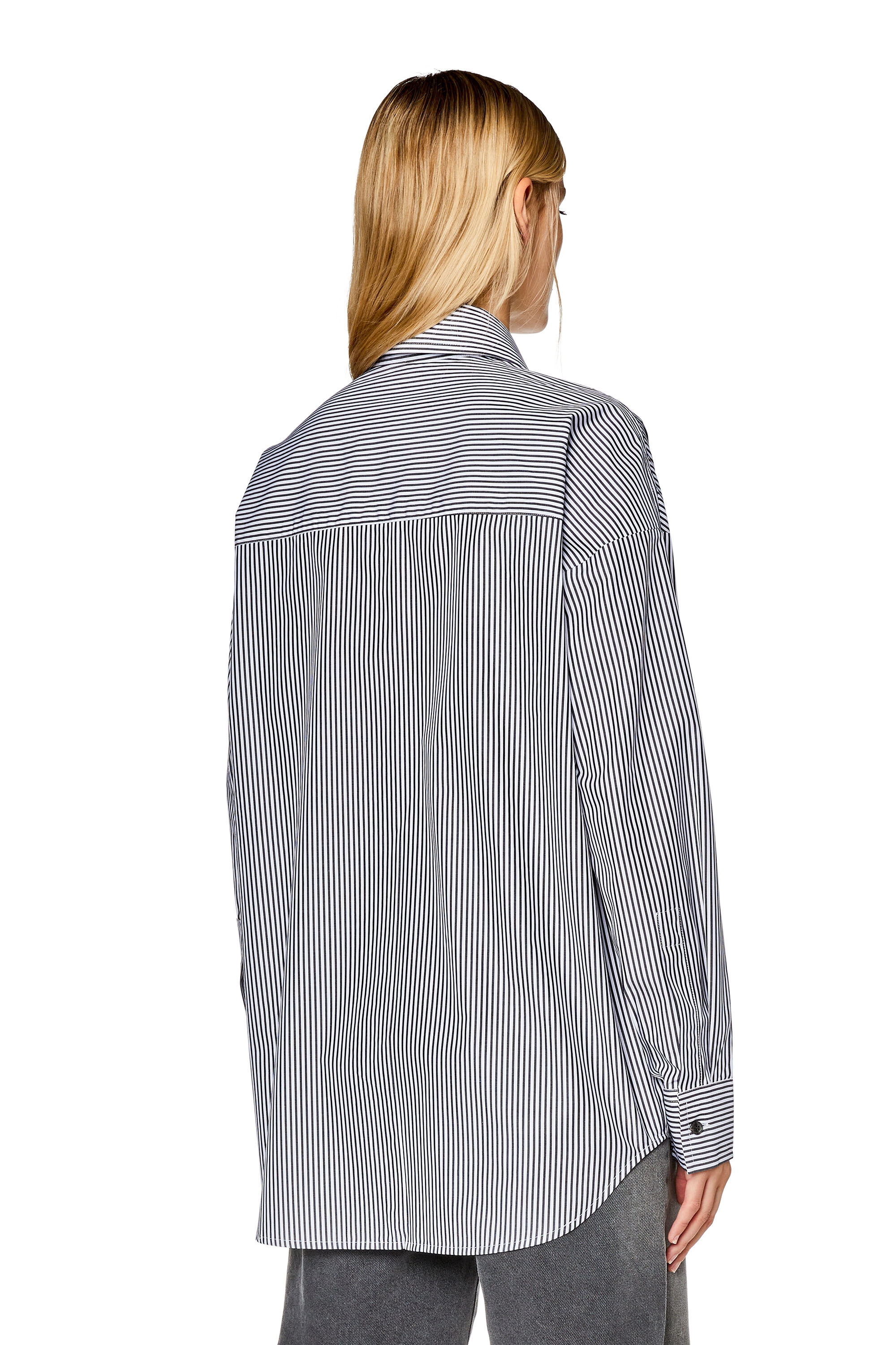 Women's Striped shirt with contrast embroidery | Multicolor | Diesel