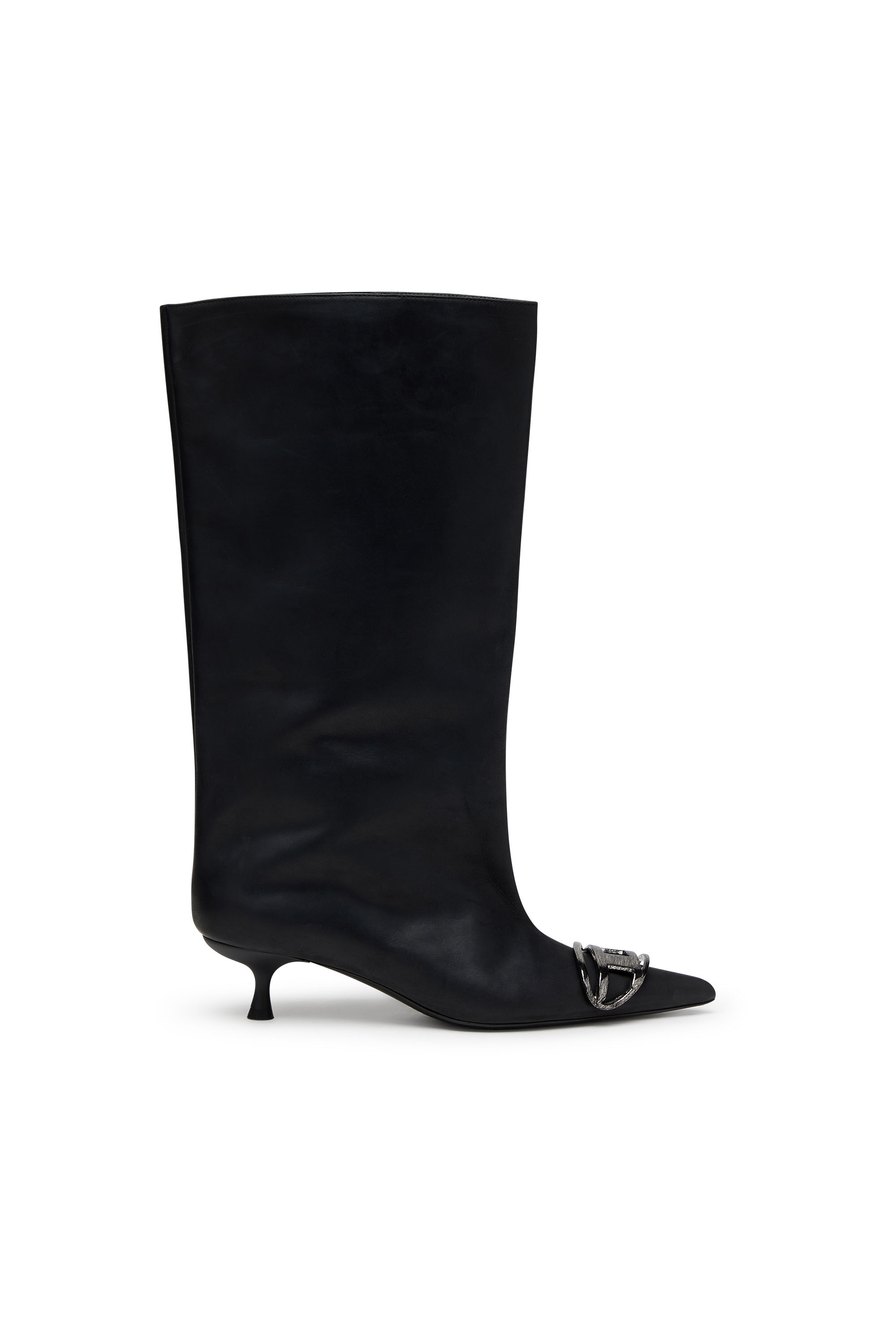 Women's D-Venus-Knee-high boots in oiled leather | Black | Diesel