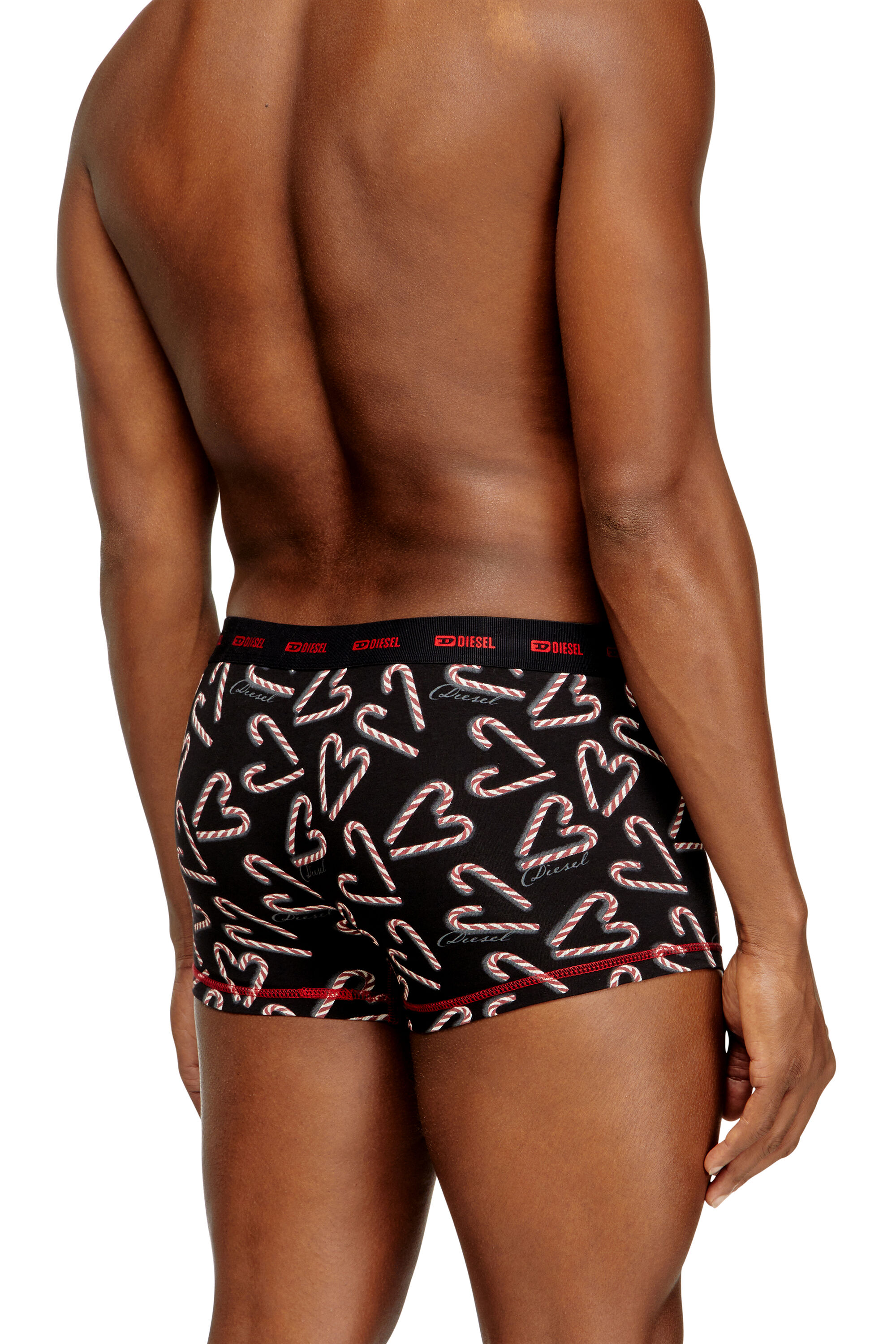 Diesel - DAMIEN-GFT-UTLT-3PACK, Man's Set of three stretch-cotton boxers in Black/Red - 4