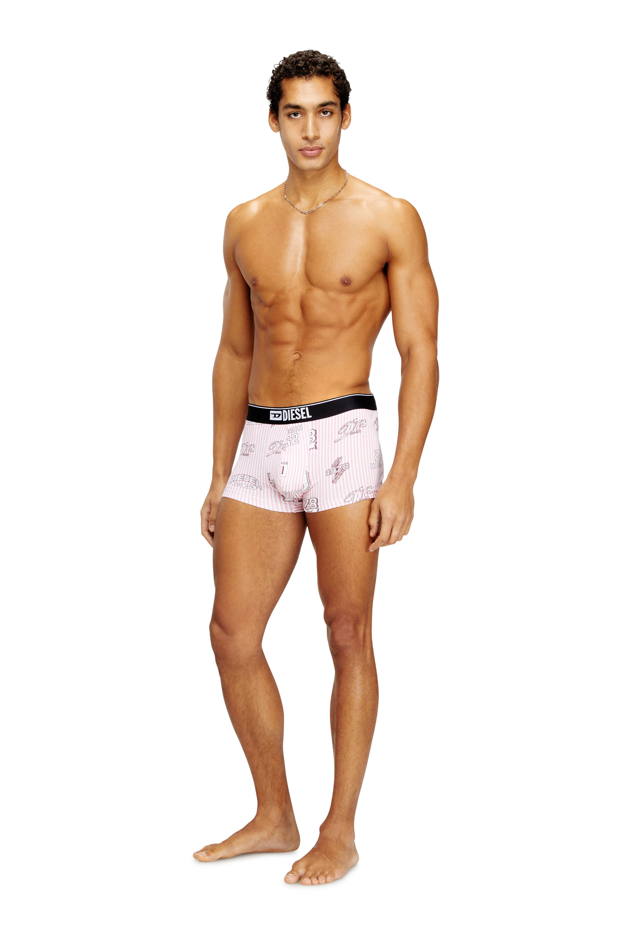 Diesel - DAMIEN-D-BOX-3PACK, Man's Three-pack of stretch cotton boxer briefs with all-over print in Black/White - 3