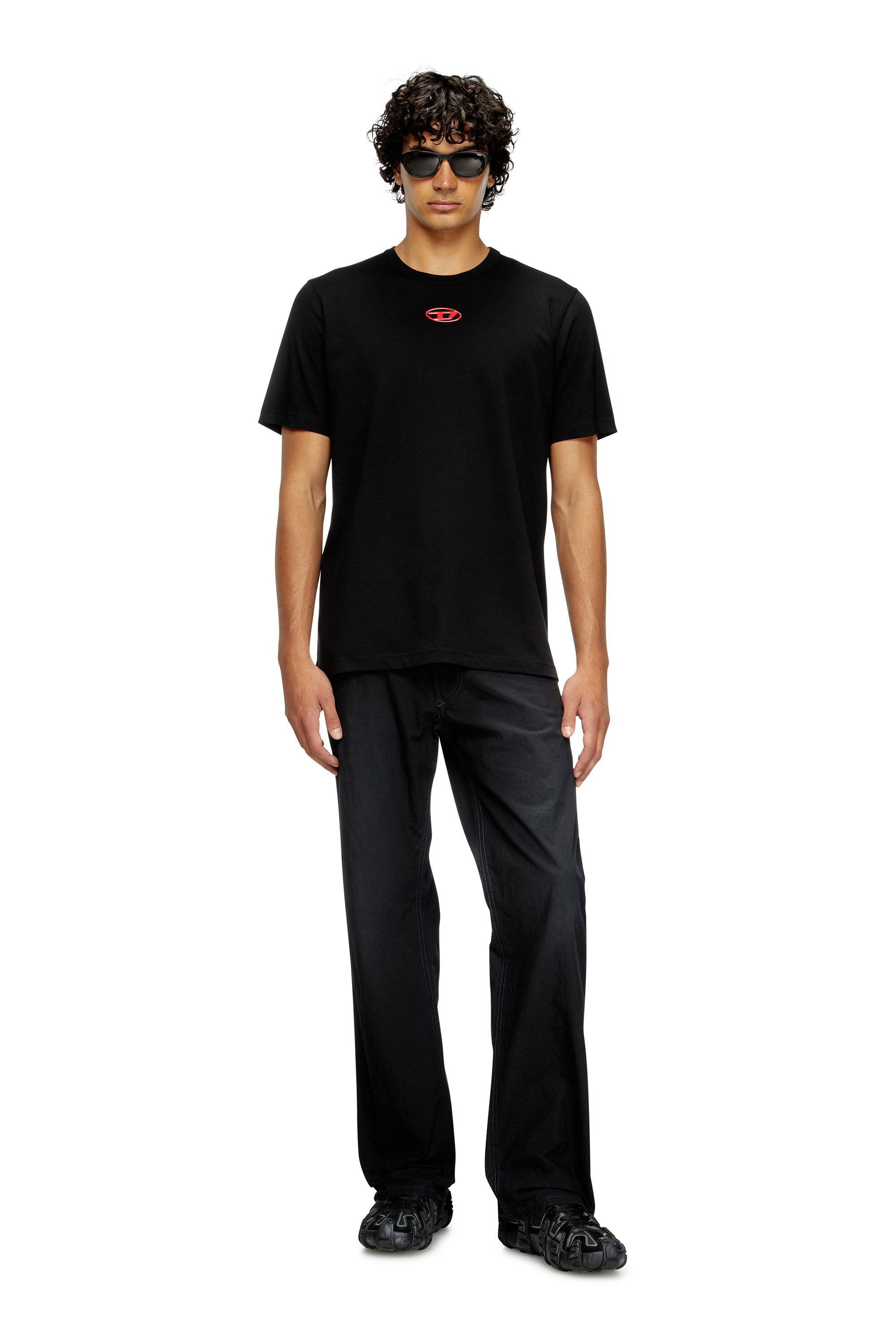DIESEL メタリック オーバルD Tシャツ A17880-T-ADJUST-OD-100 Men's T-shirt with metallic Oval D | White | Diesel