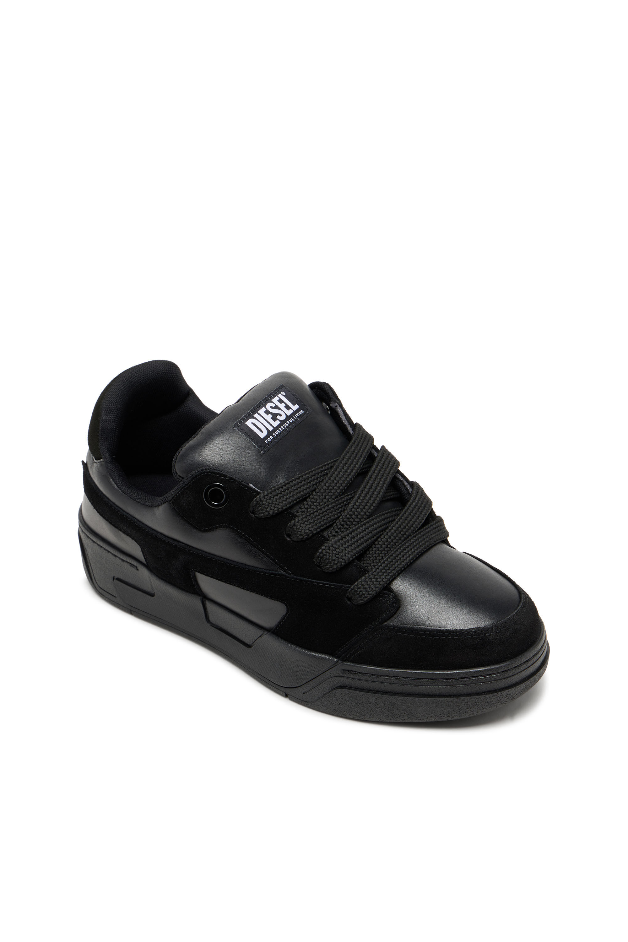 Men's D-Ollie-Monochrome sneakers in suede and leather | Black