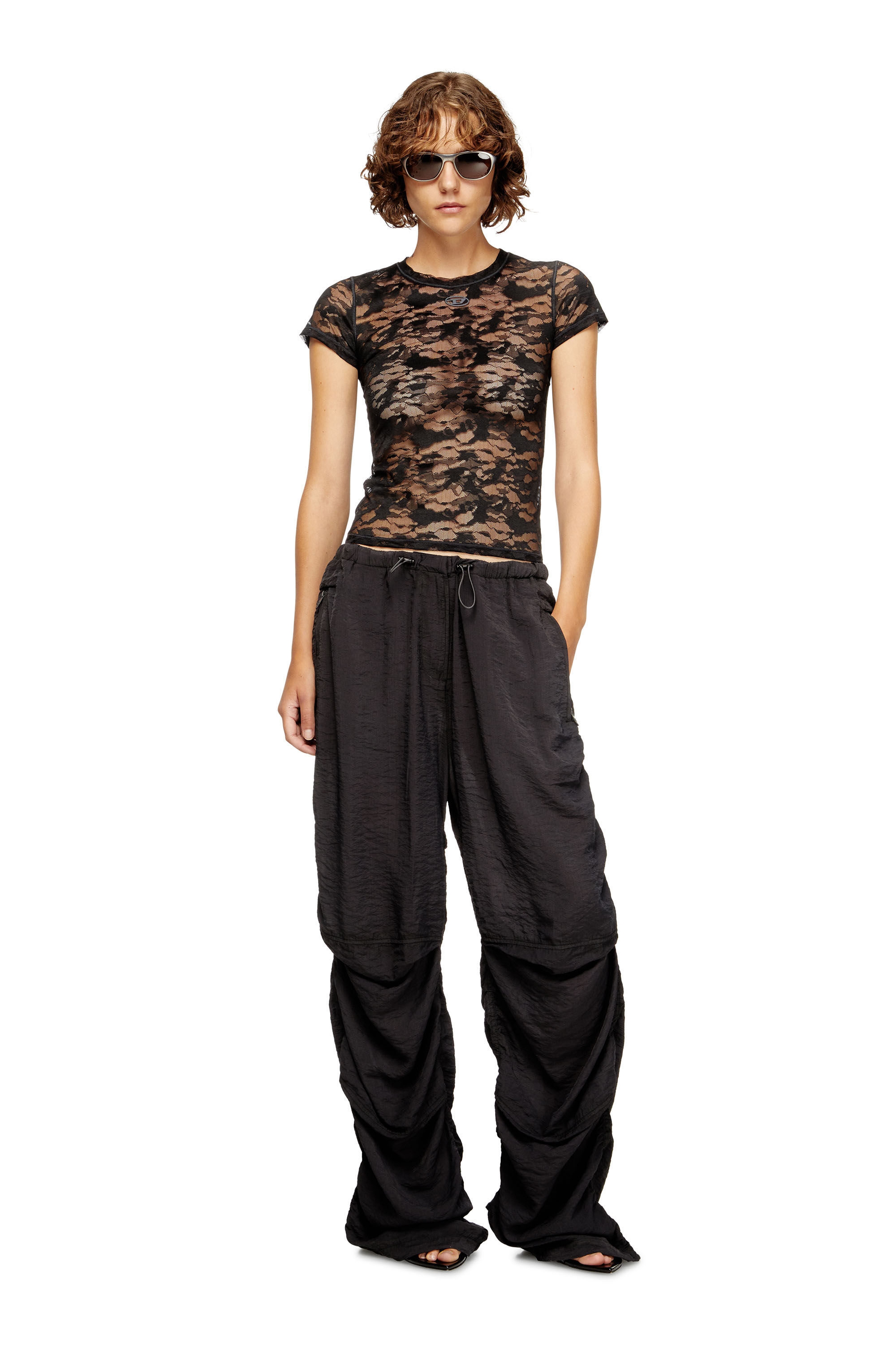 トップス DIESEL Camo lace T-shirt Women's Camo lace T-shirt | Black | Diesel