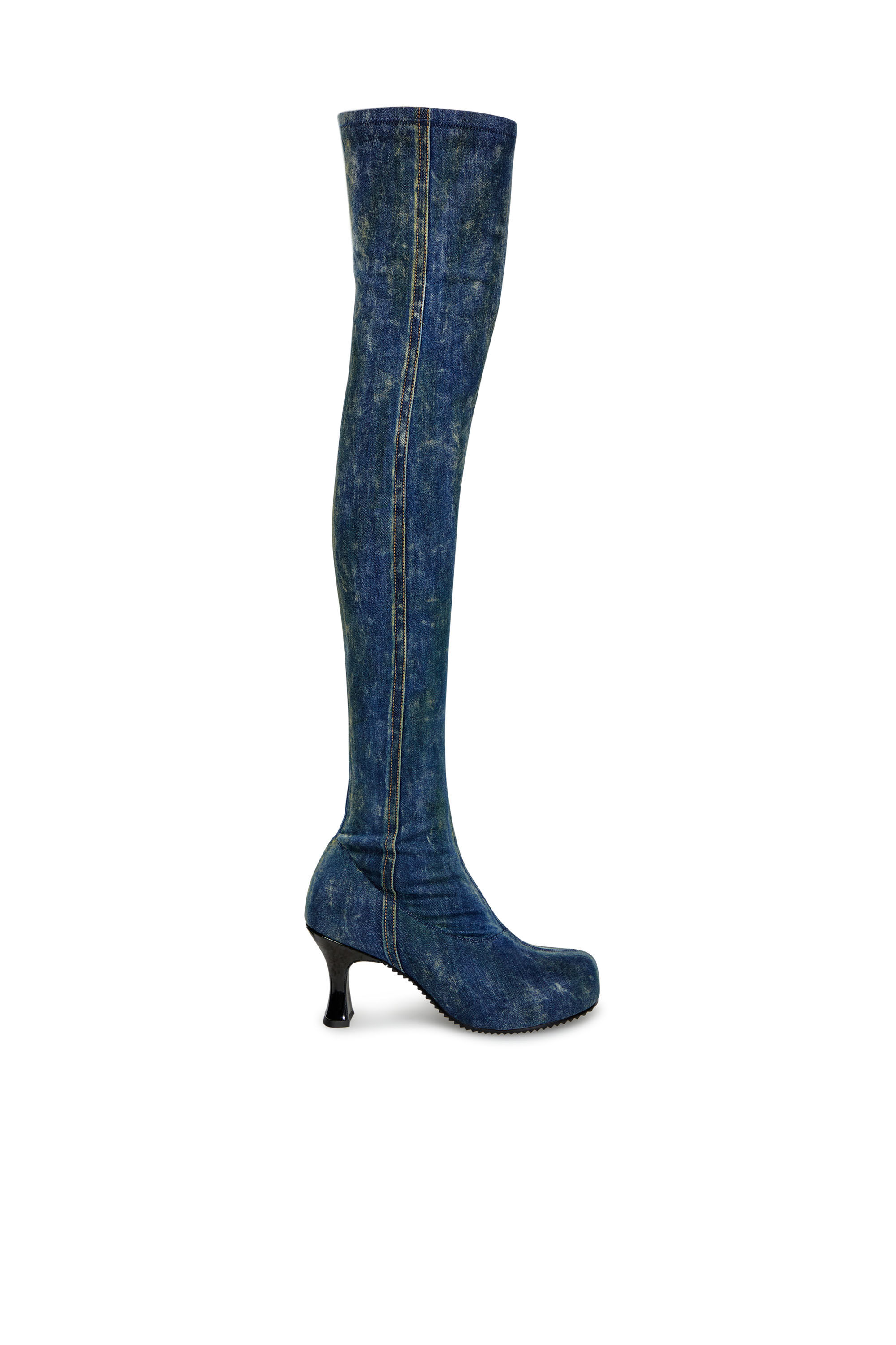 Women s D Woodstock Over the knee boots in denim Blue Diesel