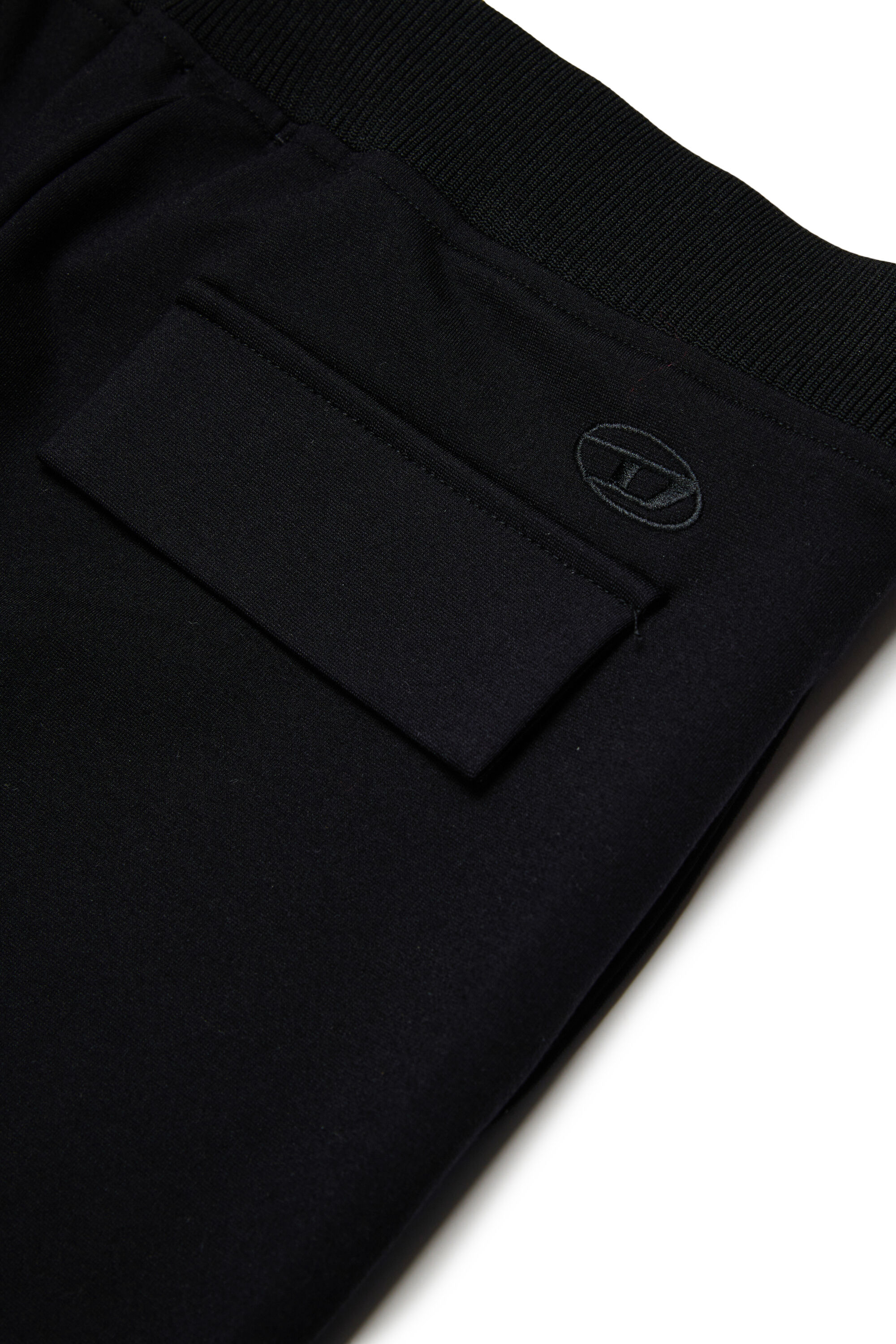 Diesel - PREBBY, Man's Wide-leg pants in compact stretch fabric in Black - 4