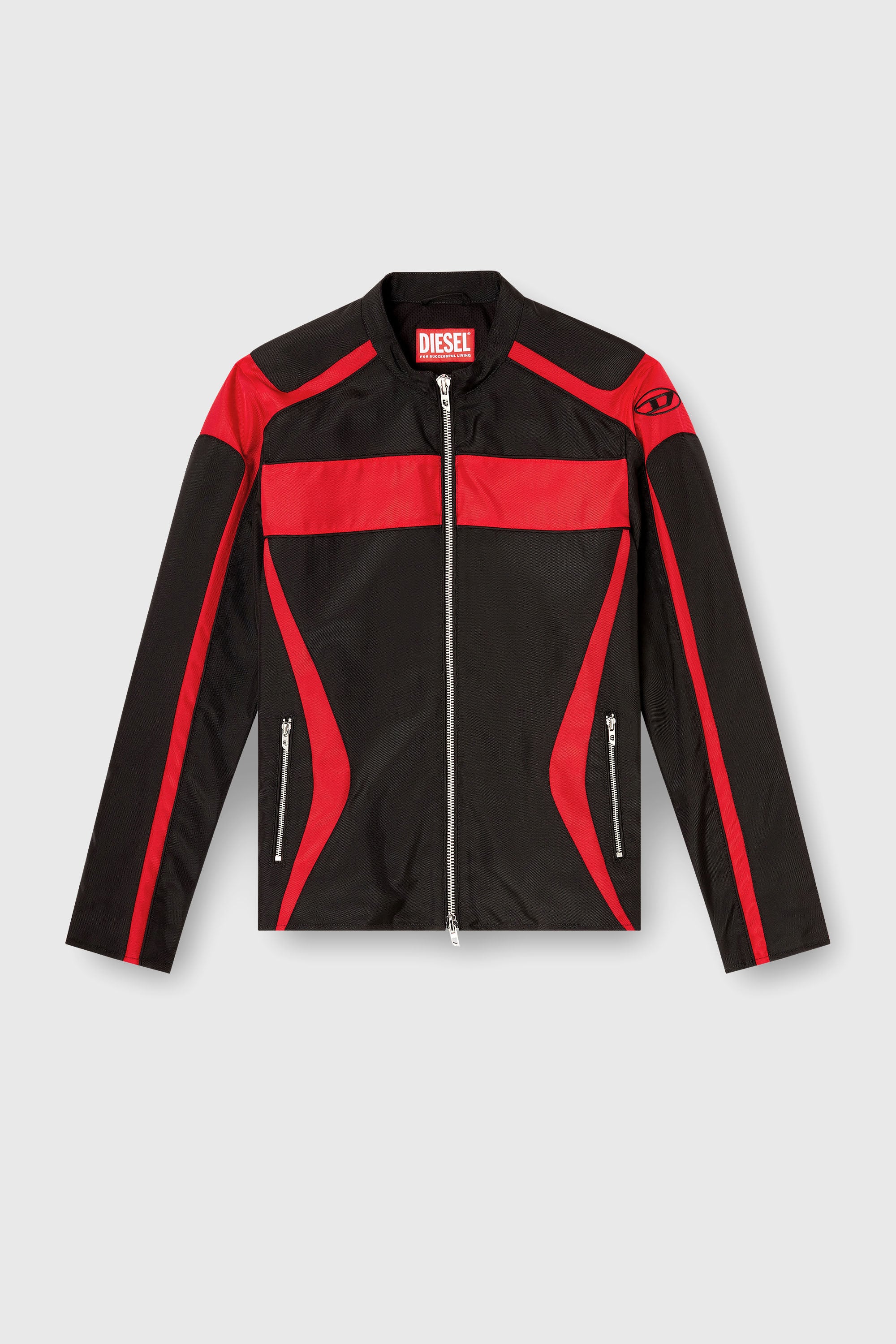 Men's Biker jacket in colour-block canvas | Multicolor | Diesel TR