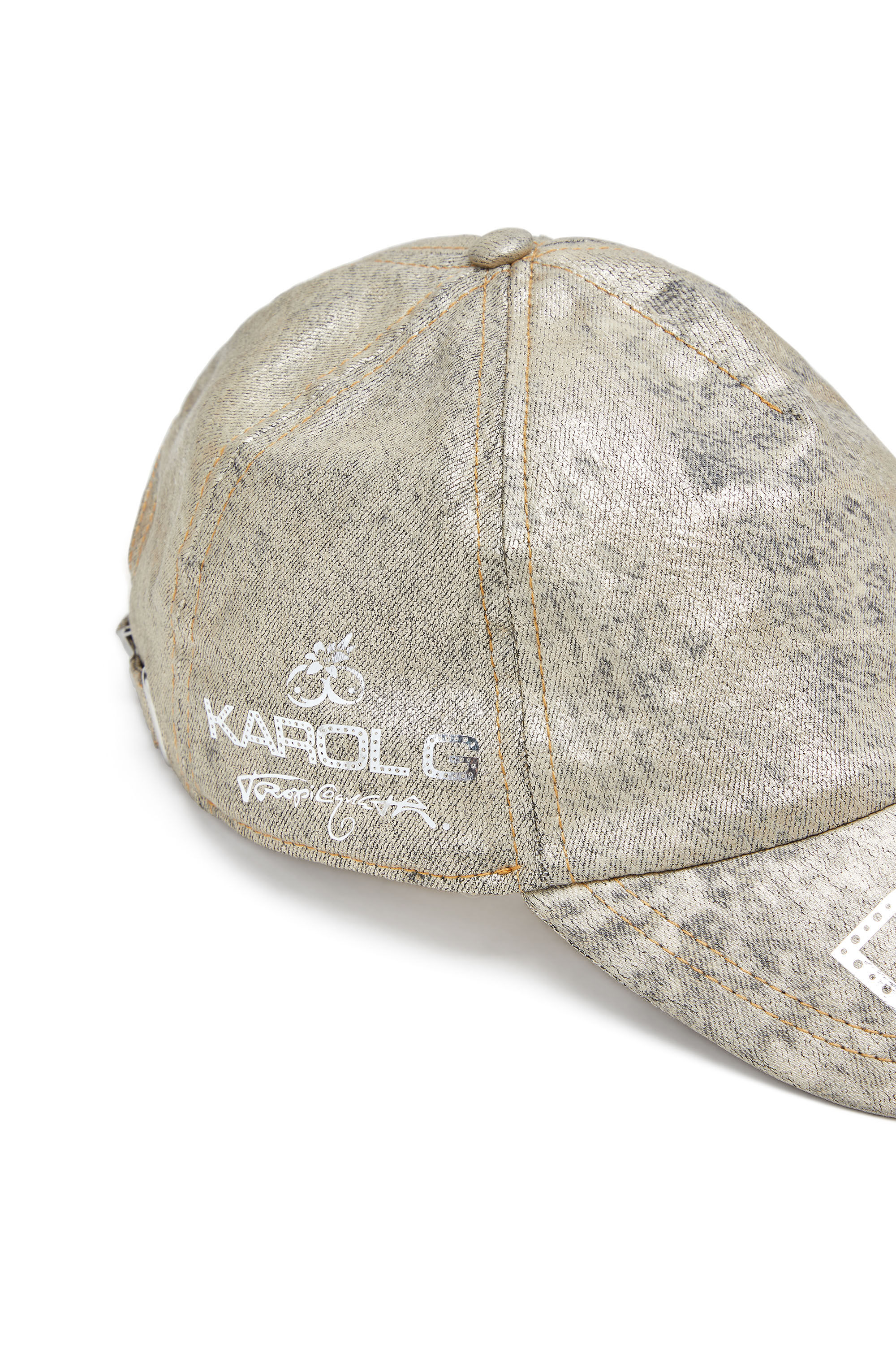 Women's Baseball cap in metallic denim | Gold | Diesel