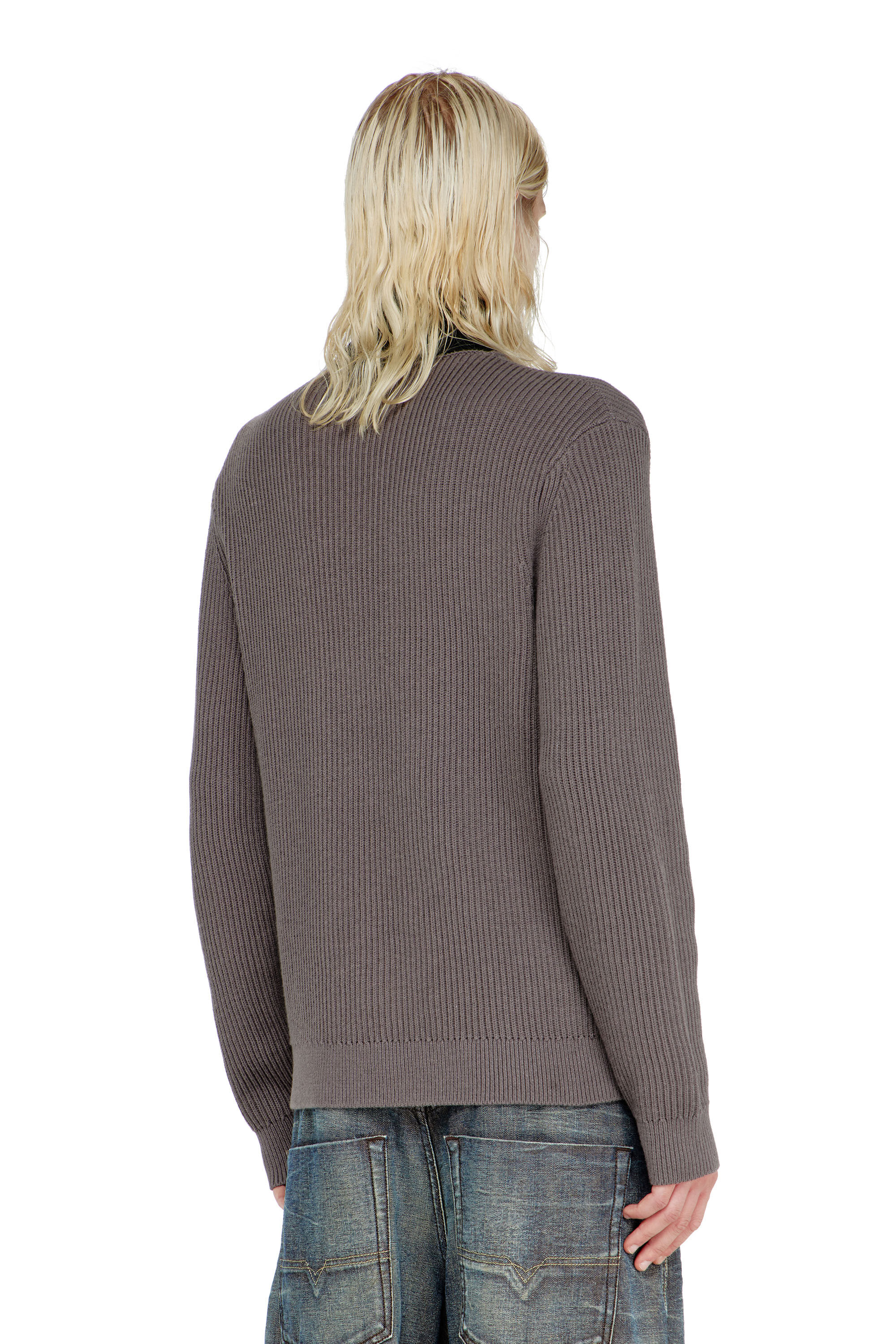 Diesel - K-MAMU, Man's Half-zip sweater with layered neckline in null - 4