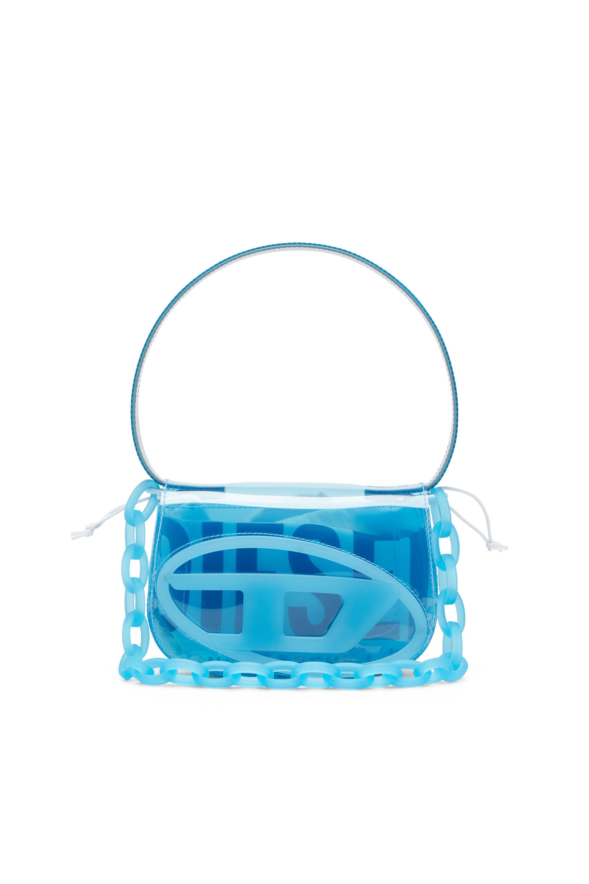 Women's 1DR-Iconic shoulder bag in transparent TPU | Blue | Diesel