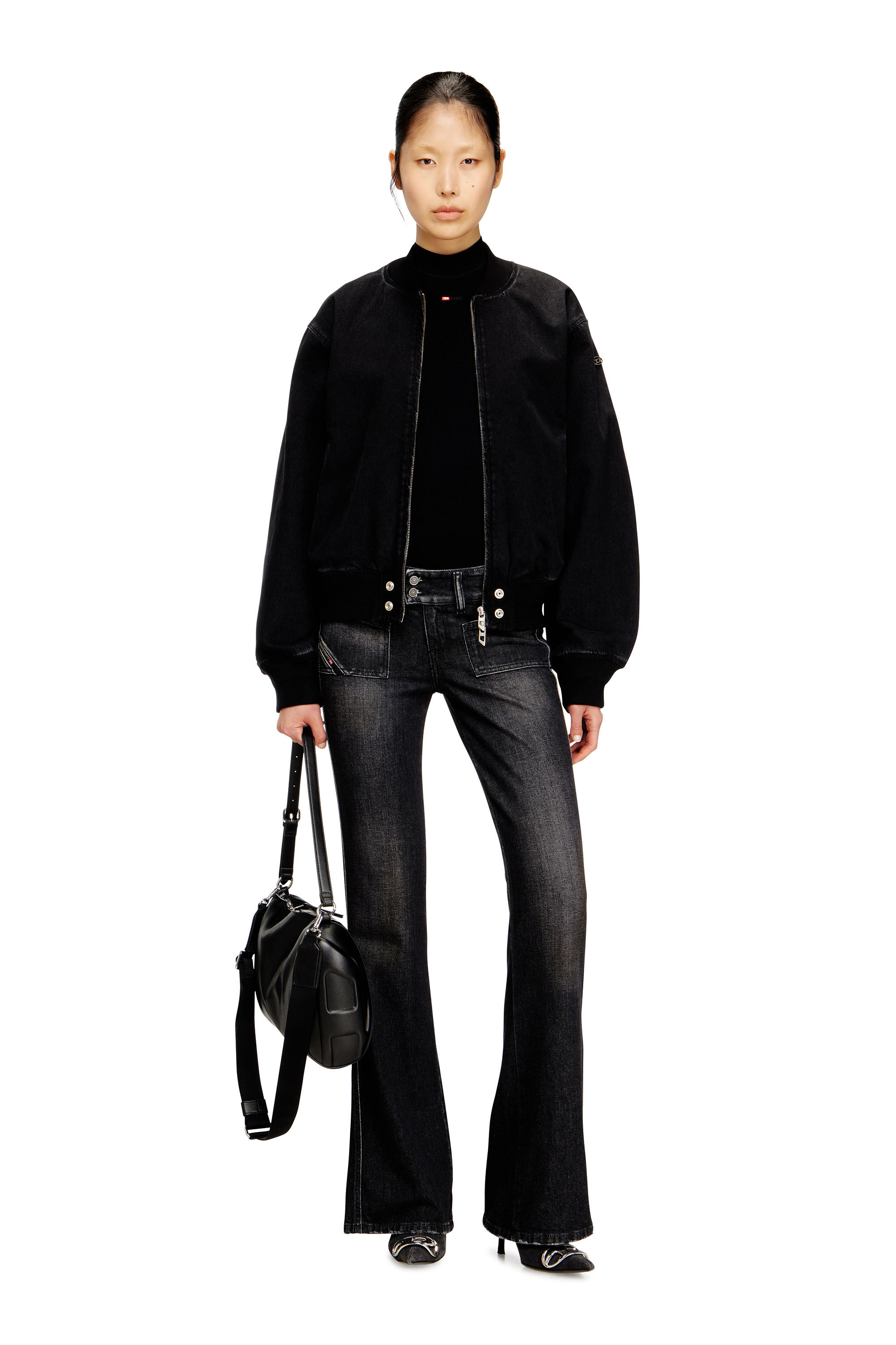 ジャケット・アウター grunge diesel bomber jacket y2k black Women's Bomber jacket in denim | Black | Diesel