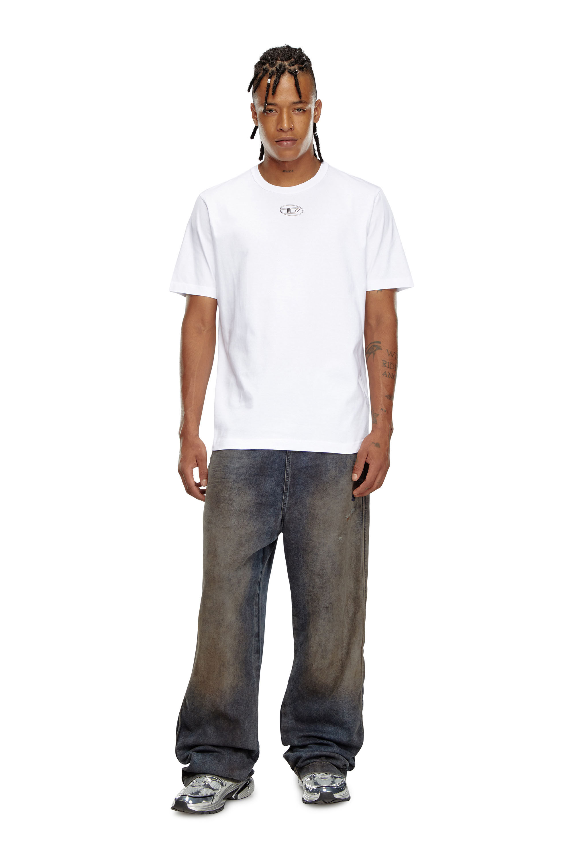 ファッション Men's T-shirt with injection moulded logo | White | Diesel トップス