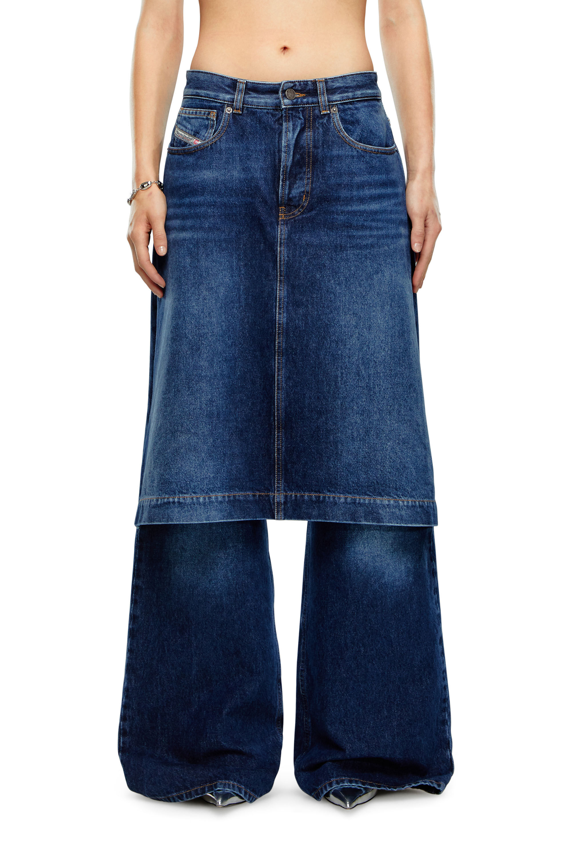Women's Relaxed Jeans | Black/Dark grey | Diesel D-Syren