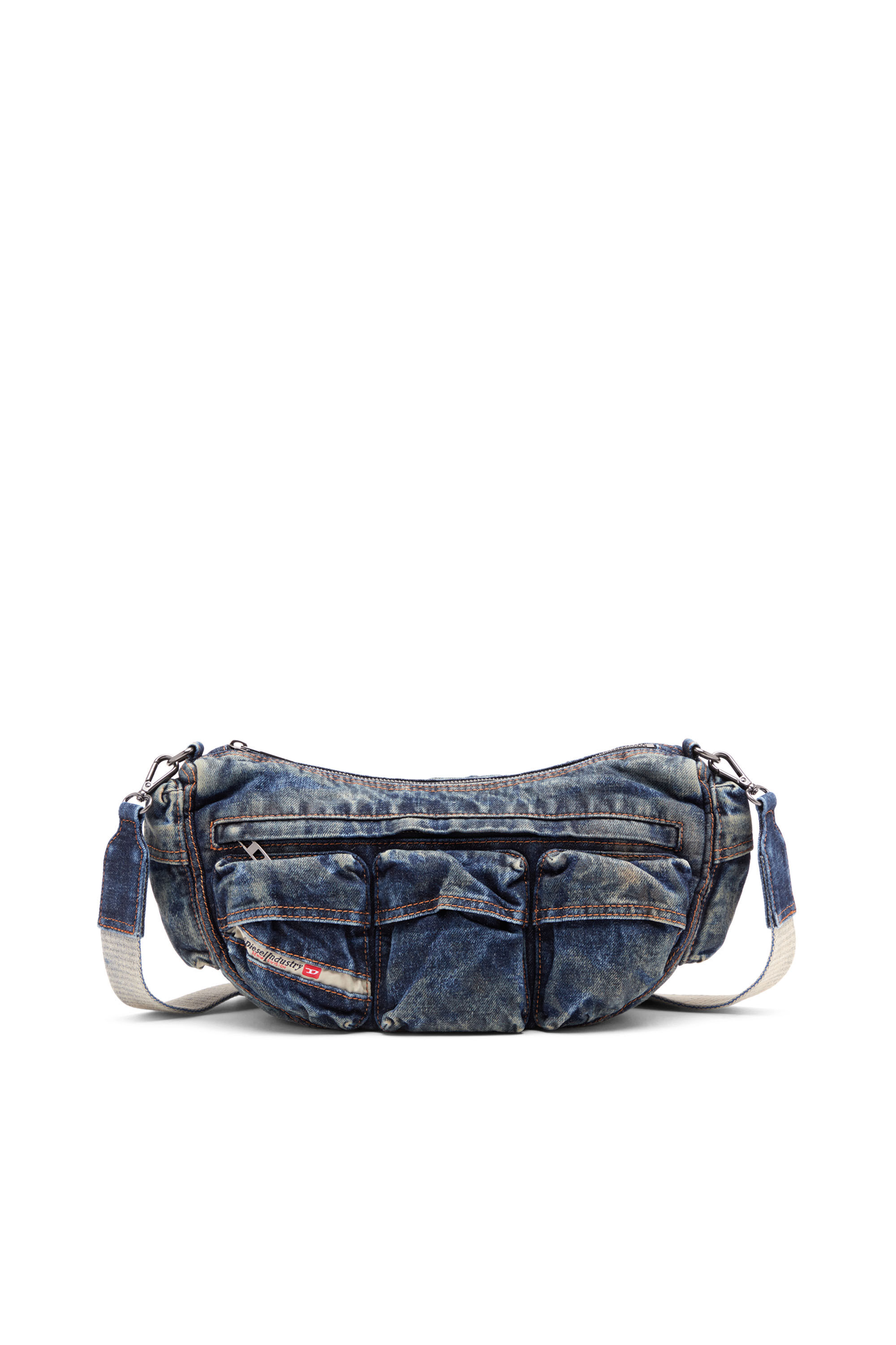 Travel 3000 Shoulder Bag X - Multipocket slouchy bag in Denim | Diesel