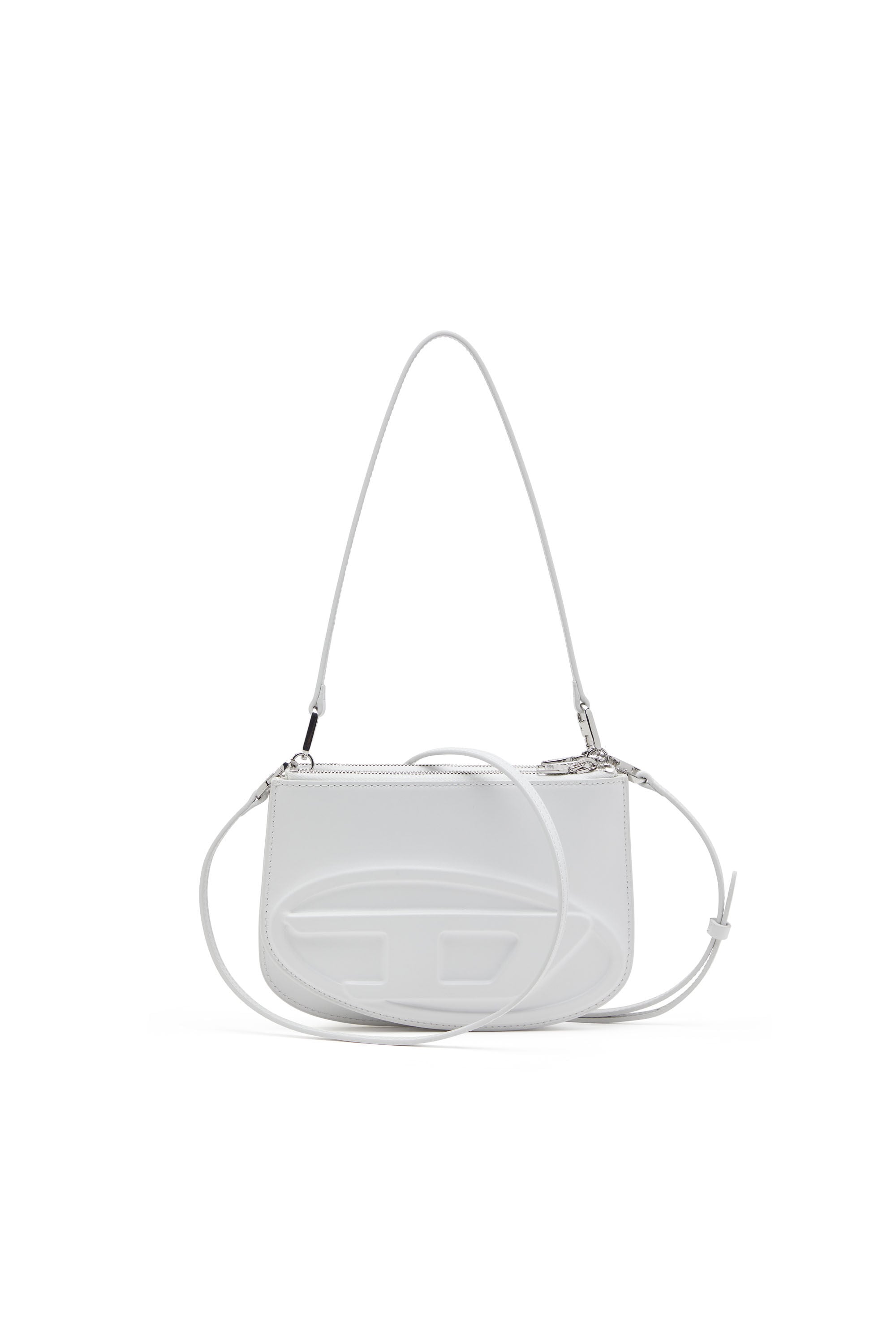 Women's 1DR Twin-Double-pouch shoulder bag in printed leather