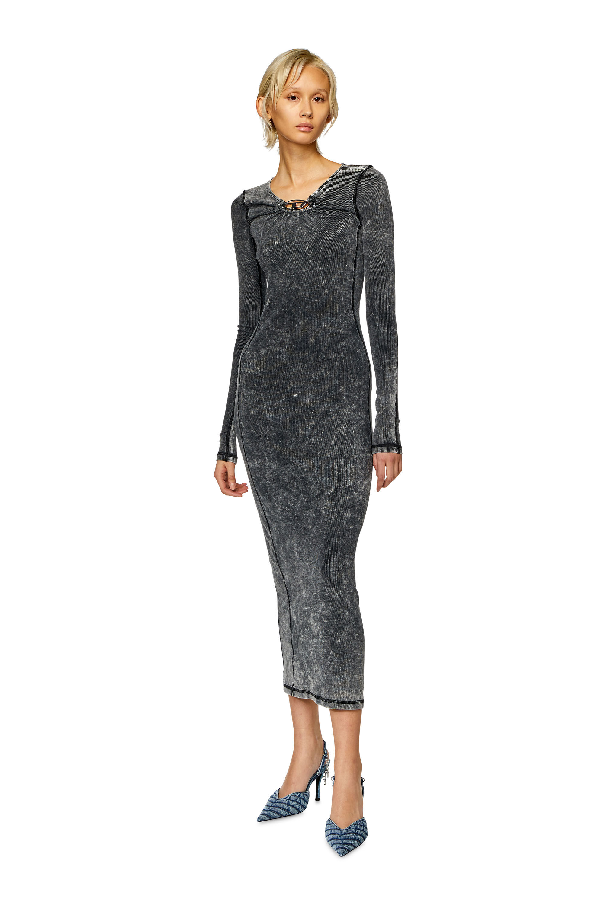 Grey midi dress sales
