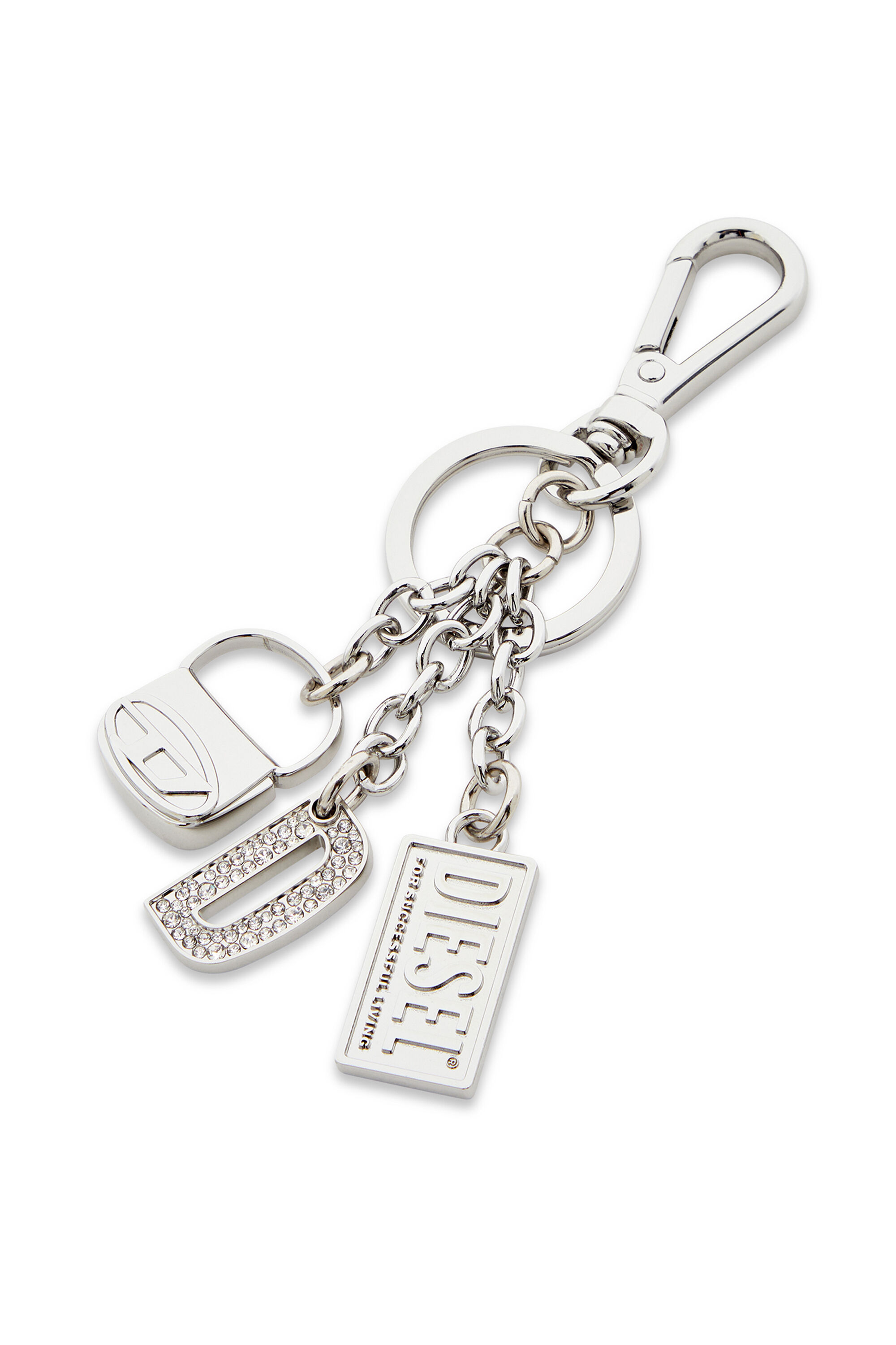 Women's Metal keyring with logo charms | Silver | Diesel