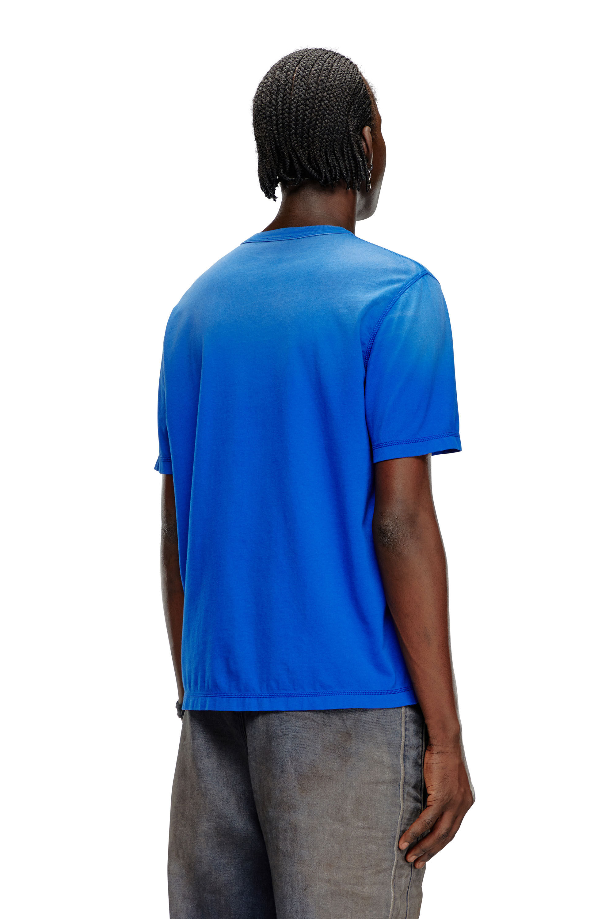 Men s T shirt with sun faded treatment Blue Diesel