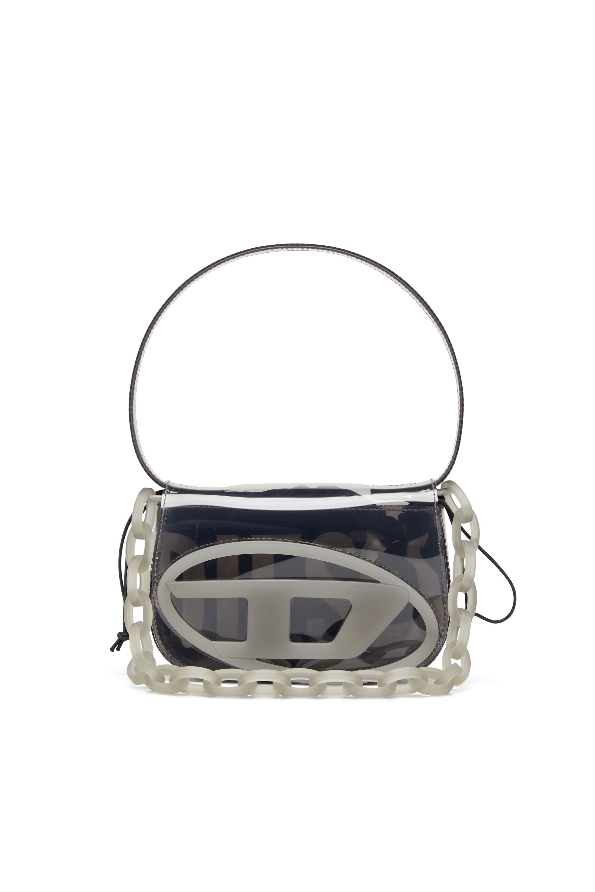 Diesel - 1DR, Woman's 1DR-Iconic shoulder bag in transparent TPU in Grey - 1