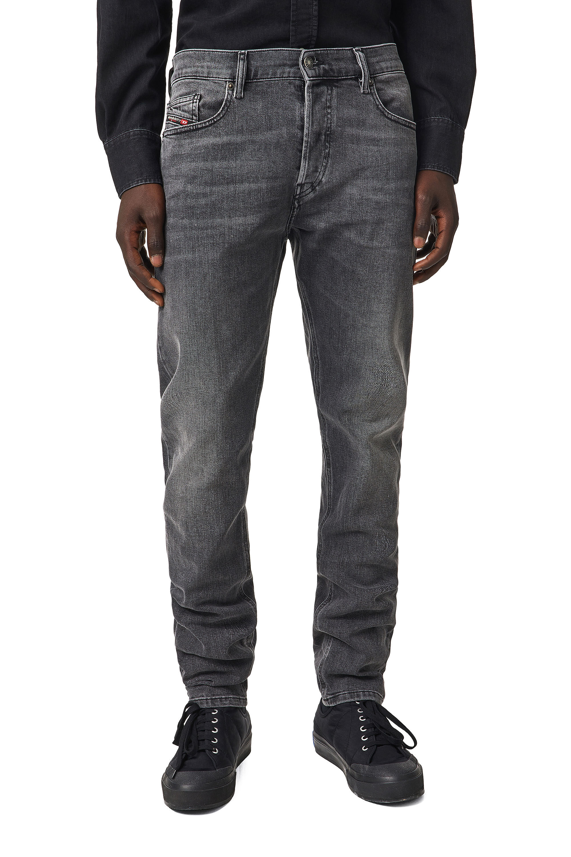 Diesel - D-Luster 009ZT Slim Jeans, Black/Dark grey - Image 3