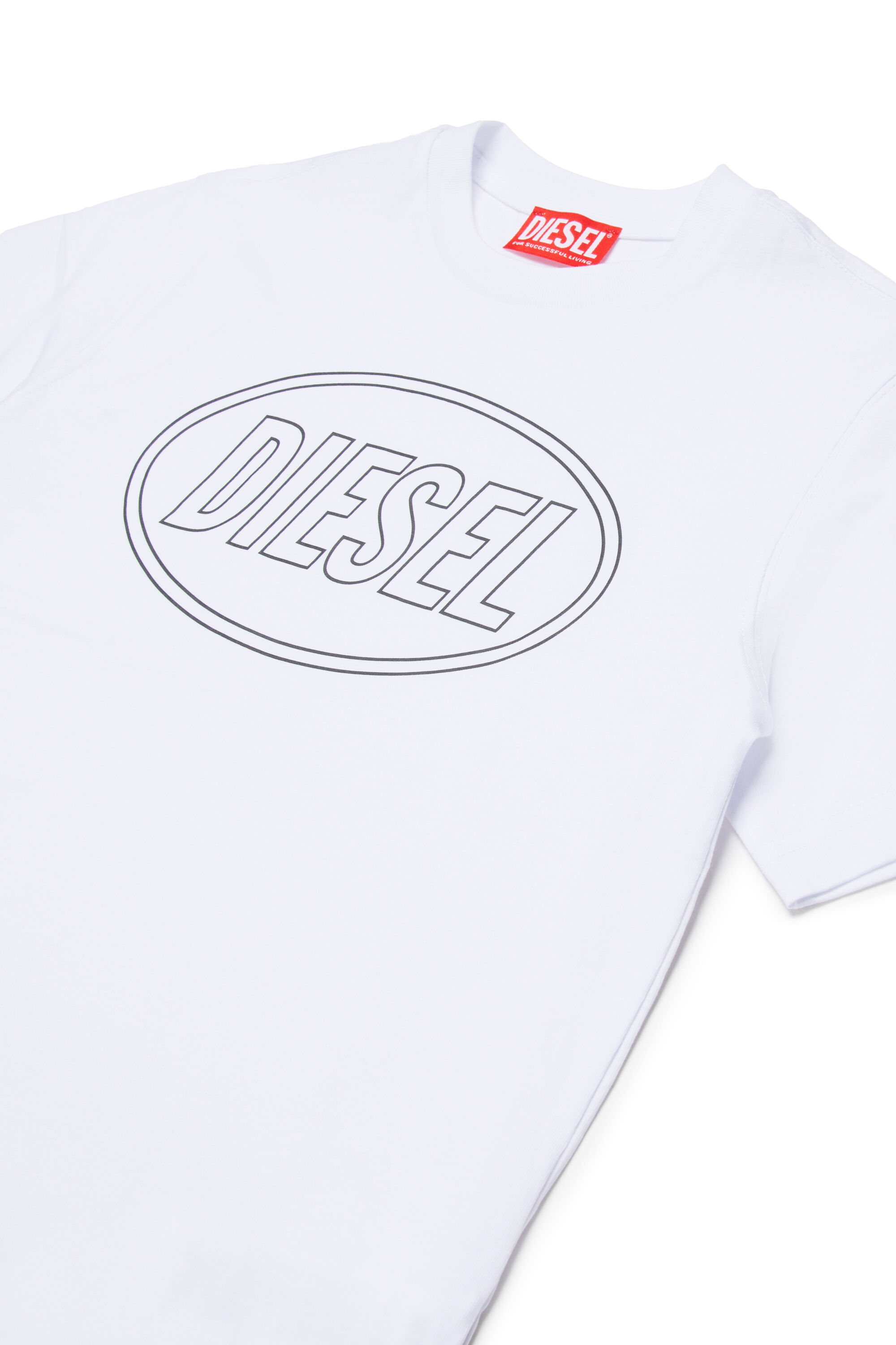 Diesel - TCIRCLE OVER, Man's Cotton T-shirt with Diesel print in White - 3
