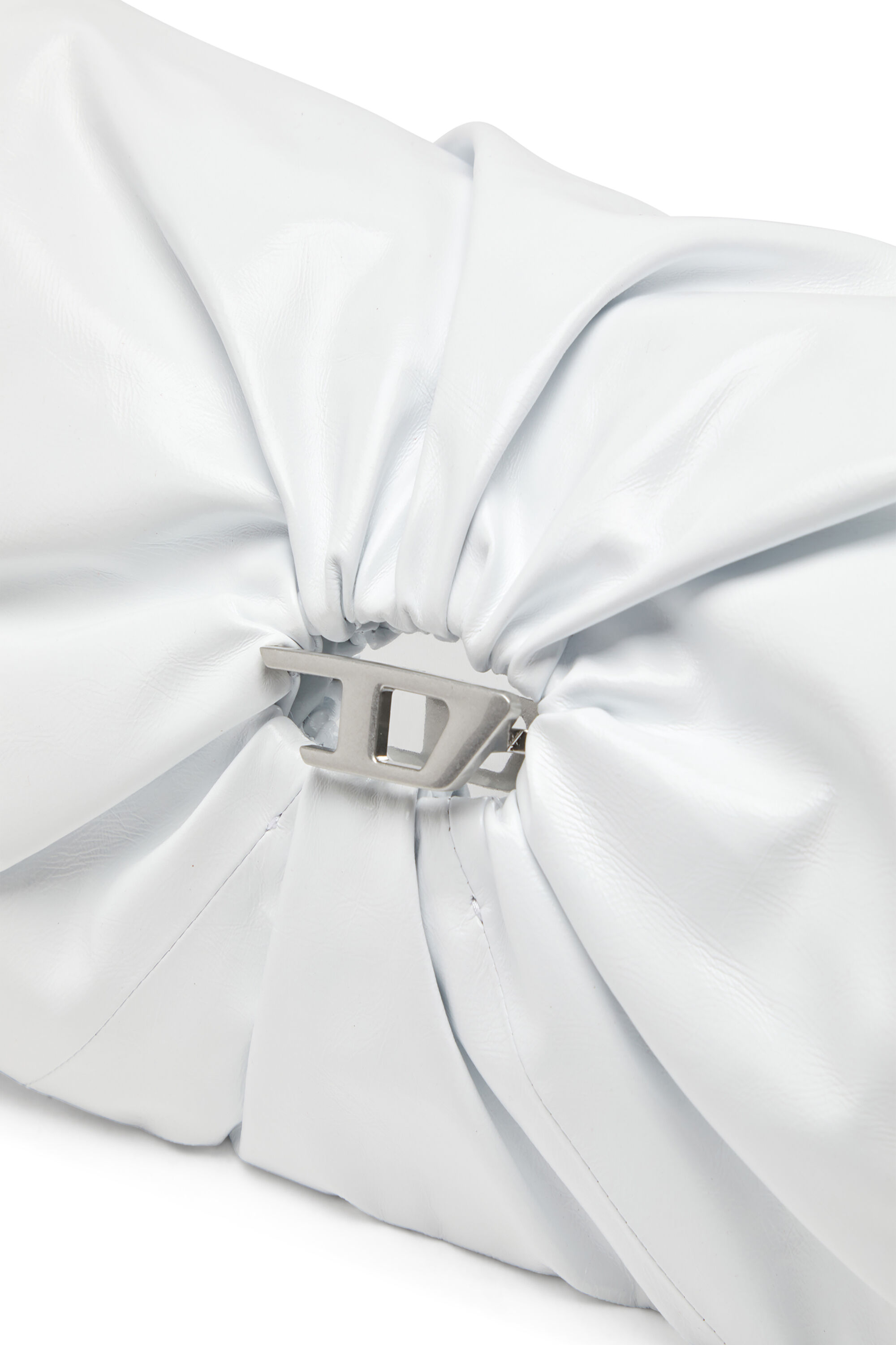 Women's Scrunch-D M-Shoulder bag in shiny leather | White