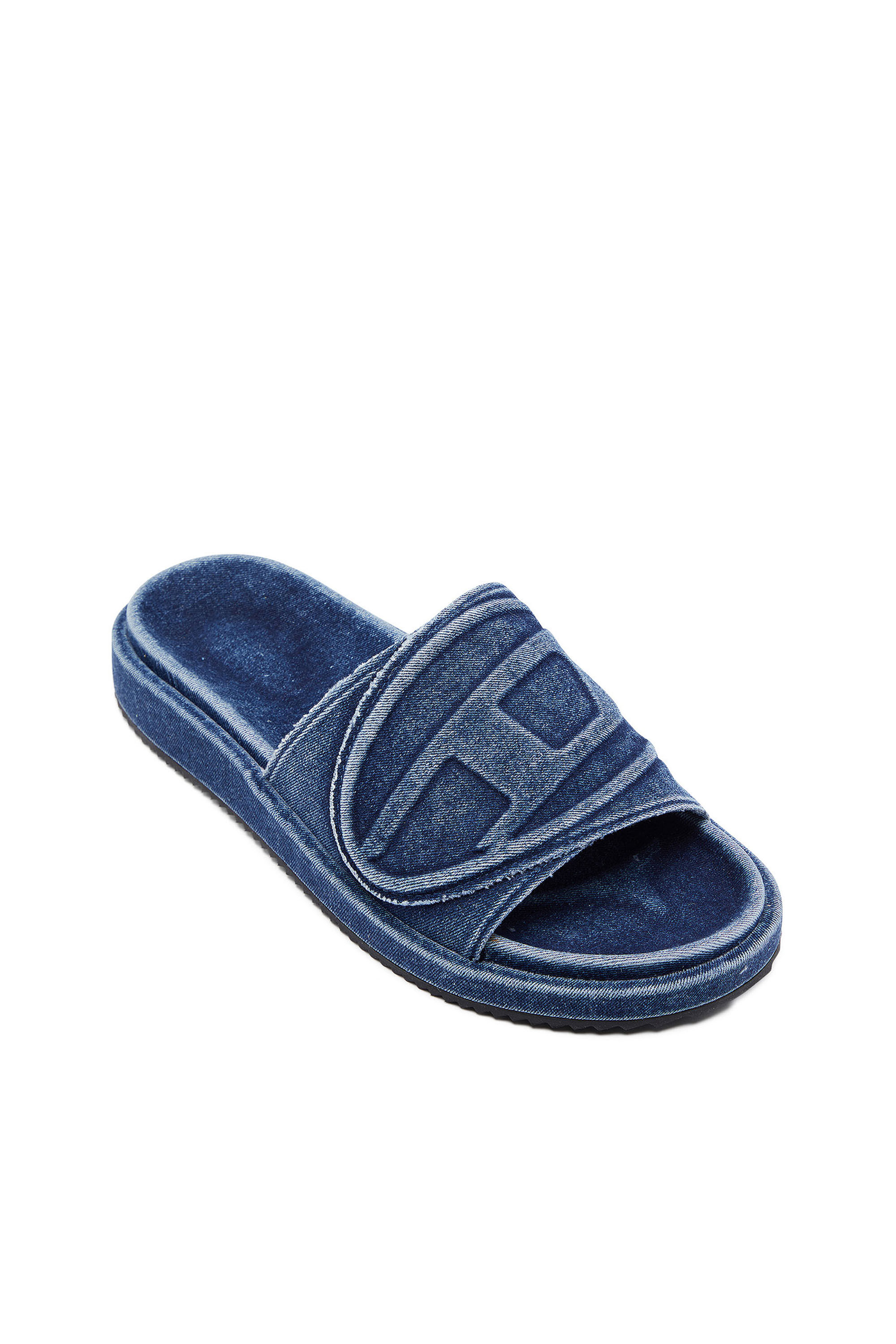 Women s Sa Slide D Oval Denim slides with embossed strap SA