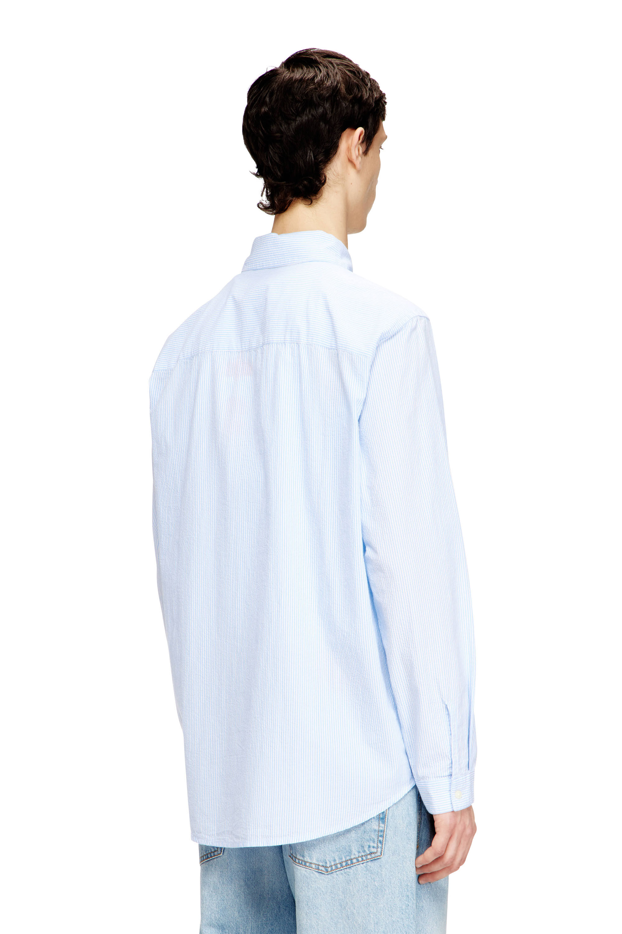 Men's Striped shirt in wrinkled cotton | Multicolor | Diesel TR