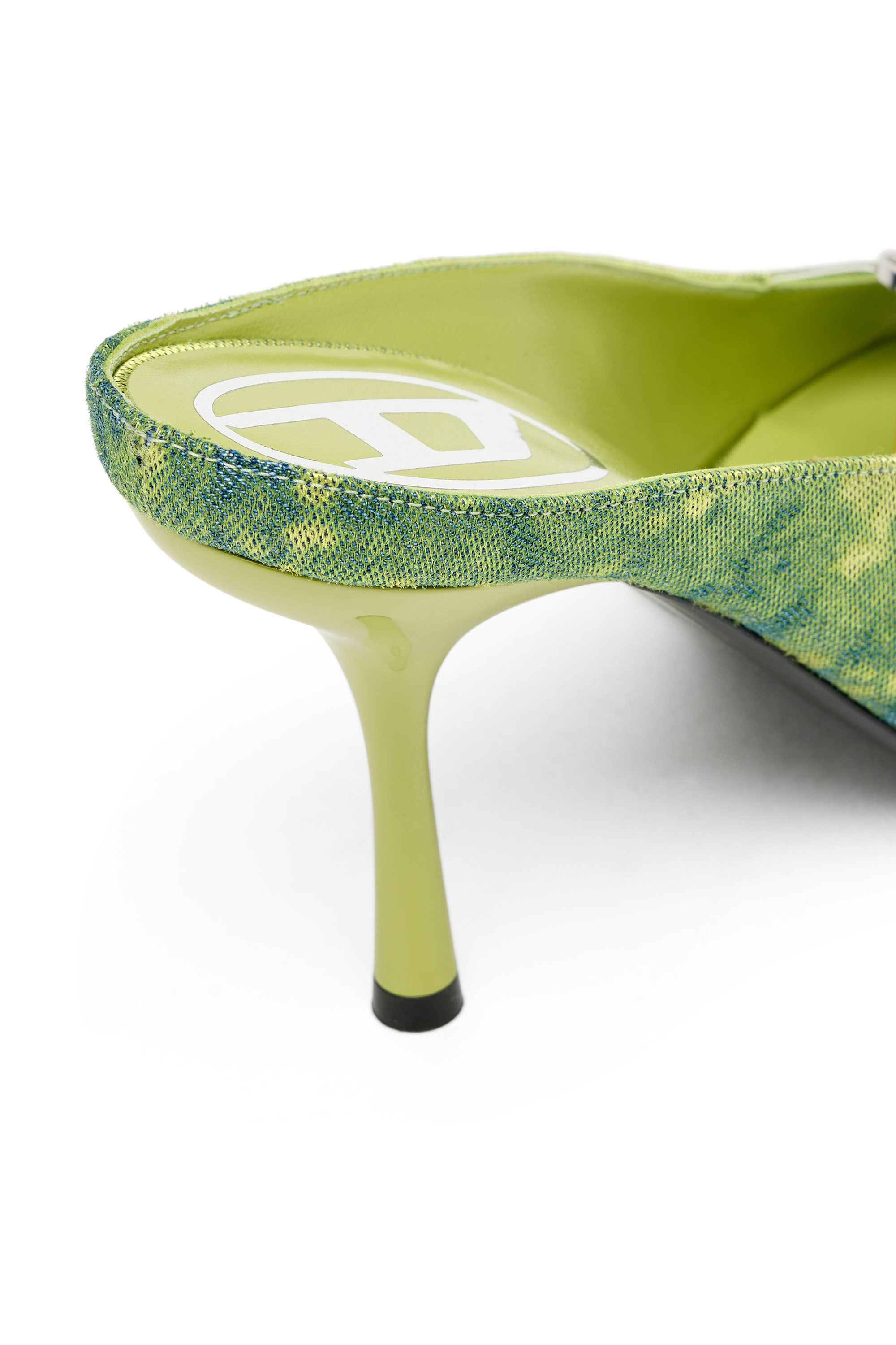 Diesel - D-DIAM'S SA 90, Woman's D-Diam's-High denim mule with floating Oval D in Green - 6