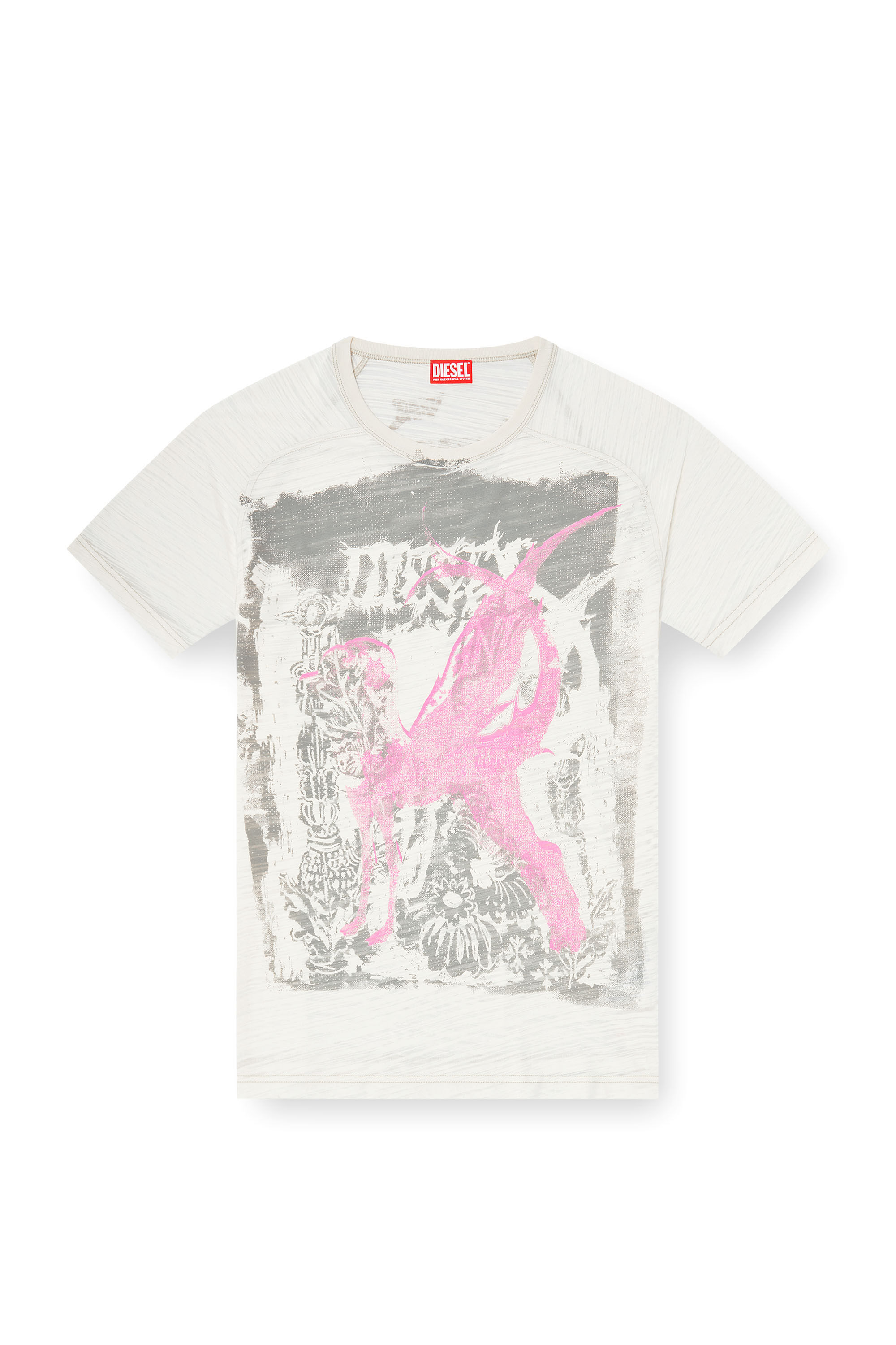 Men's T-shirt with graphic print | White | Diesel TR