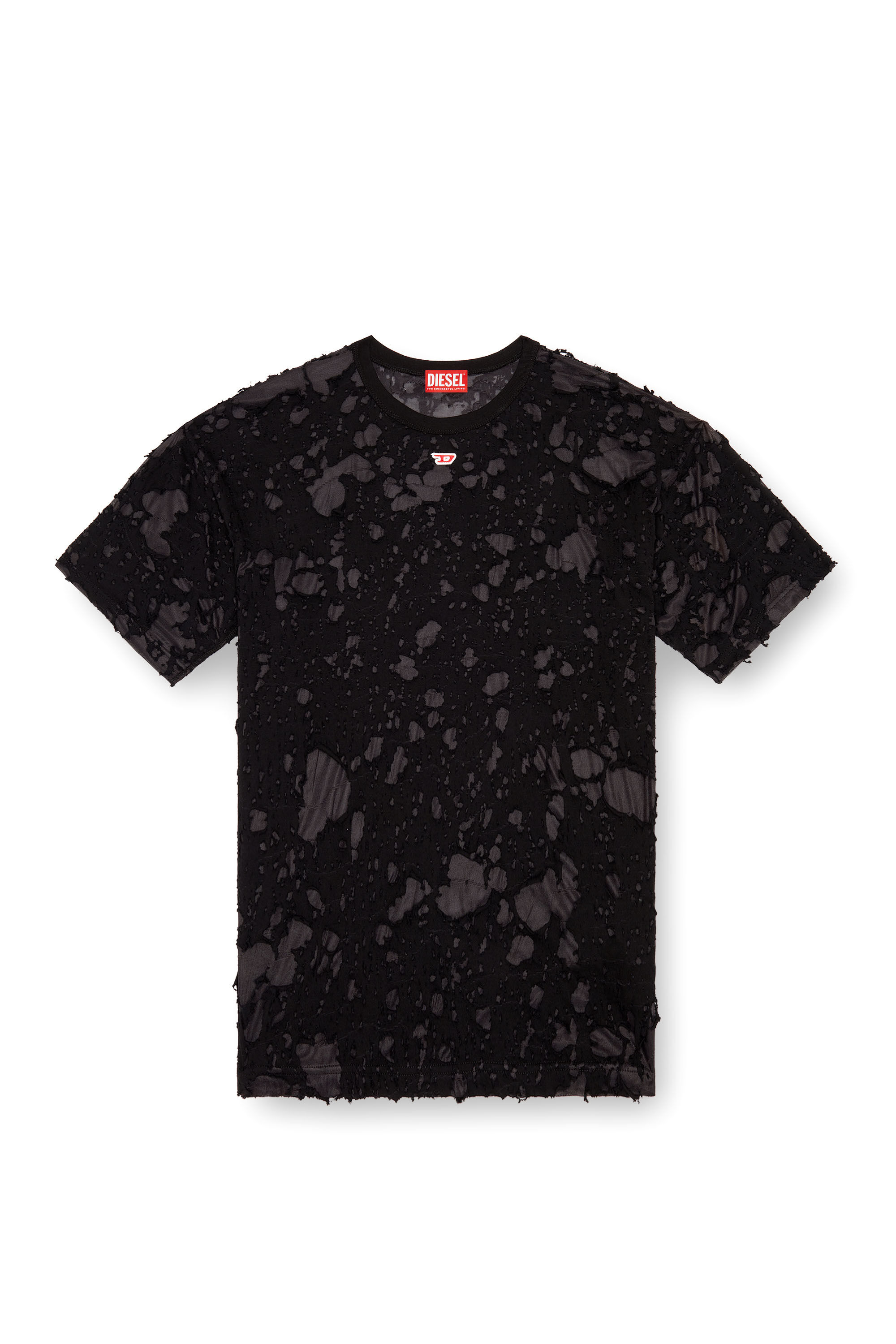 Diesel - T-BOXT-Q3, Man's Layered T-shirt with burn-out finish in Black - 2