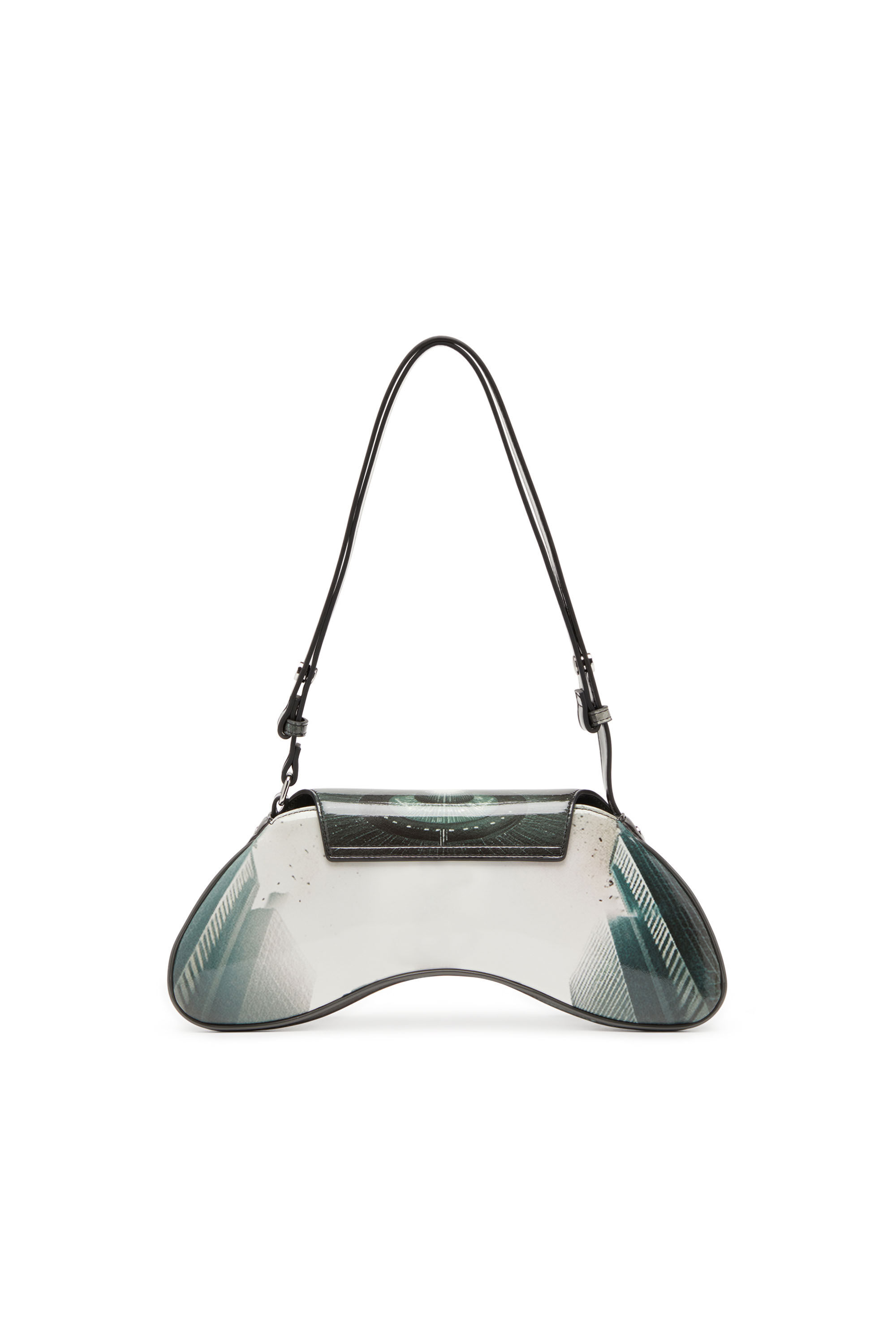 Women's Play-Shoulder bag in printed glossy PU | Grey | Diesel