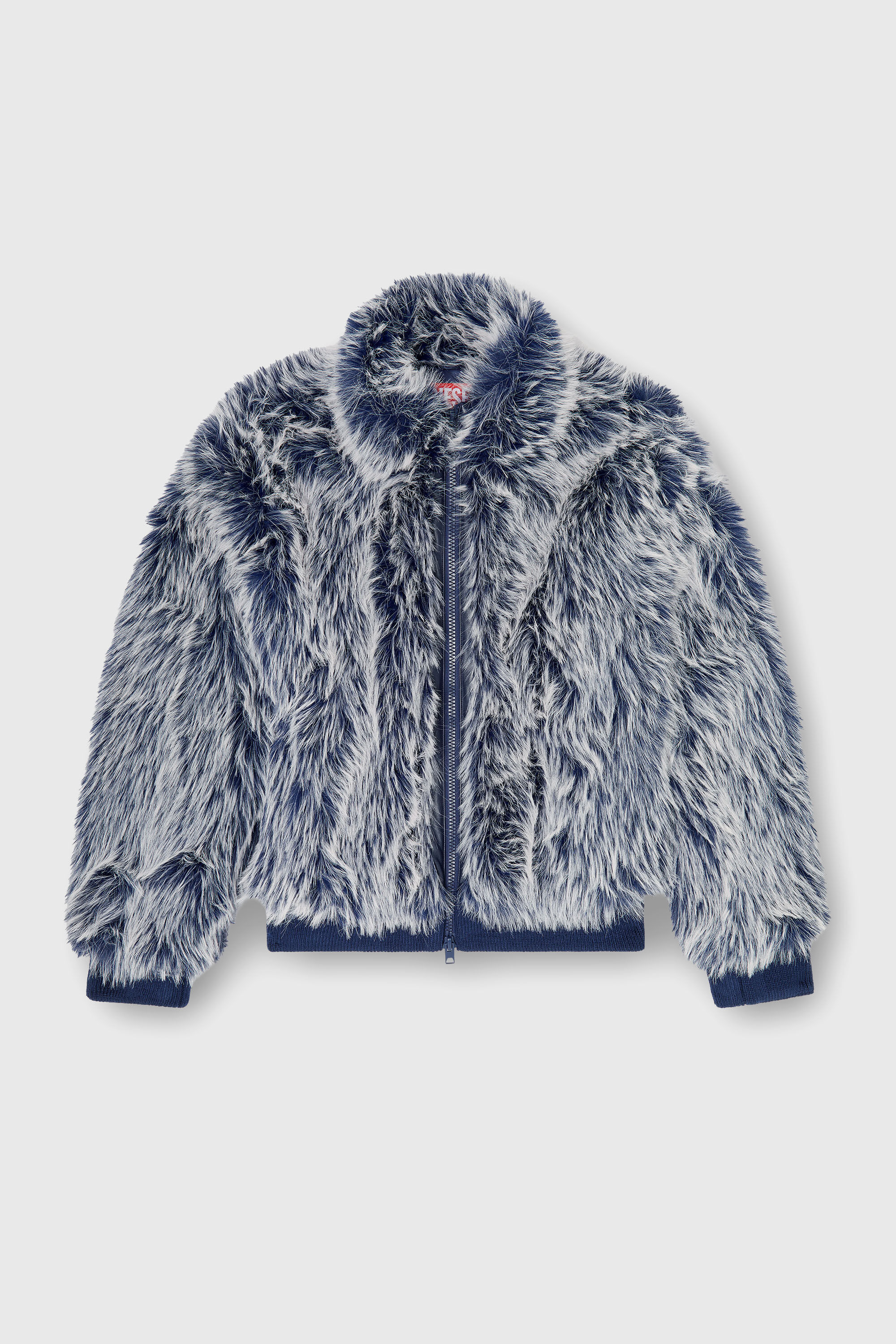 Diesel - W-VICTOR, Man's Shaggy winter jacket in Medium blue - 2