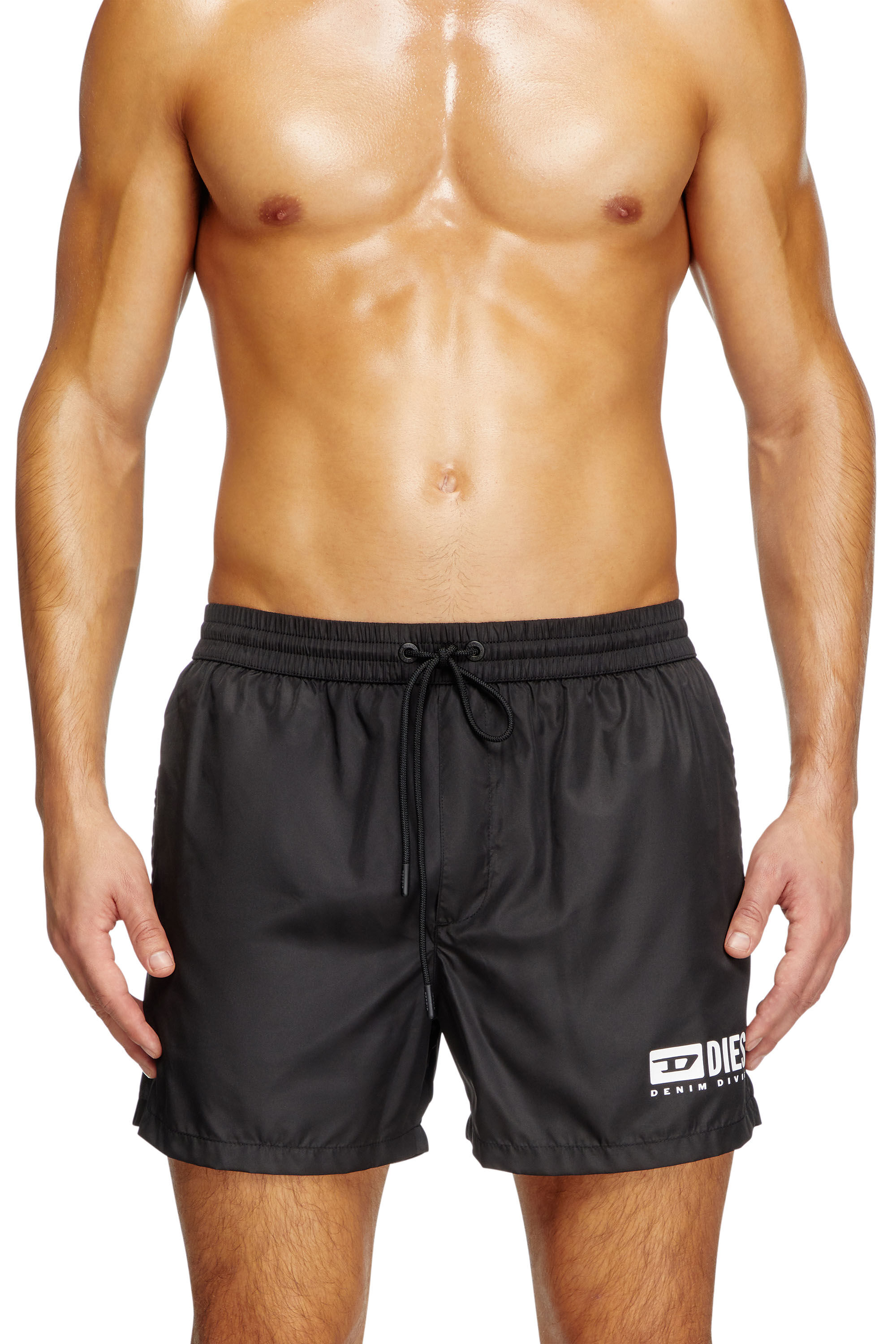 DIESEL Ken-37-Dnm ロゴプリント スイムショーツ Men's Mid-length swim shorts with logo print | Black | Diesel