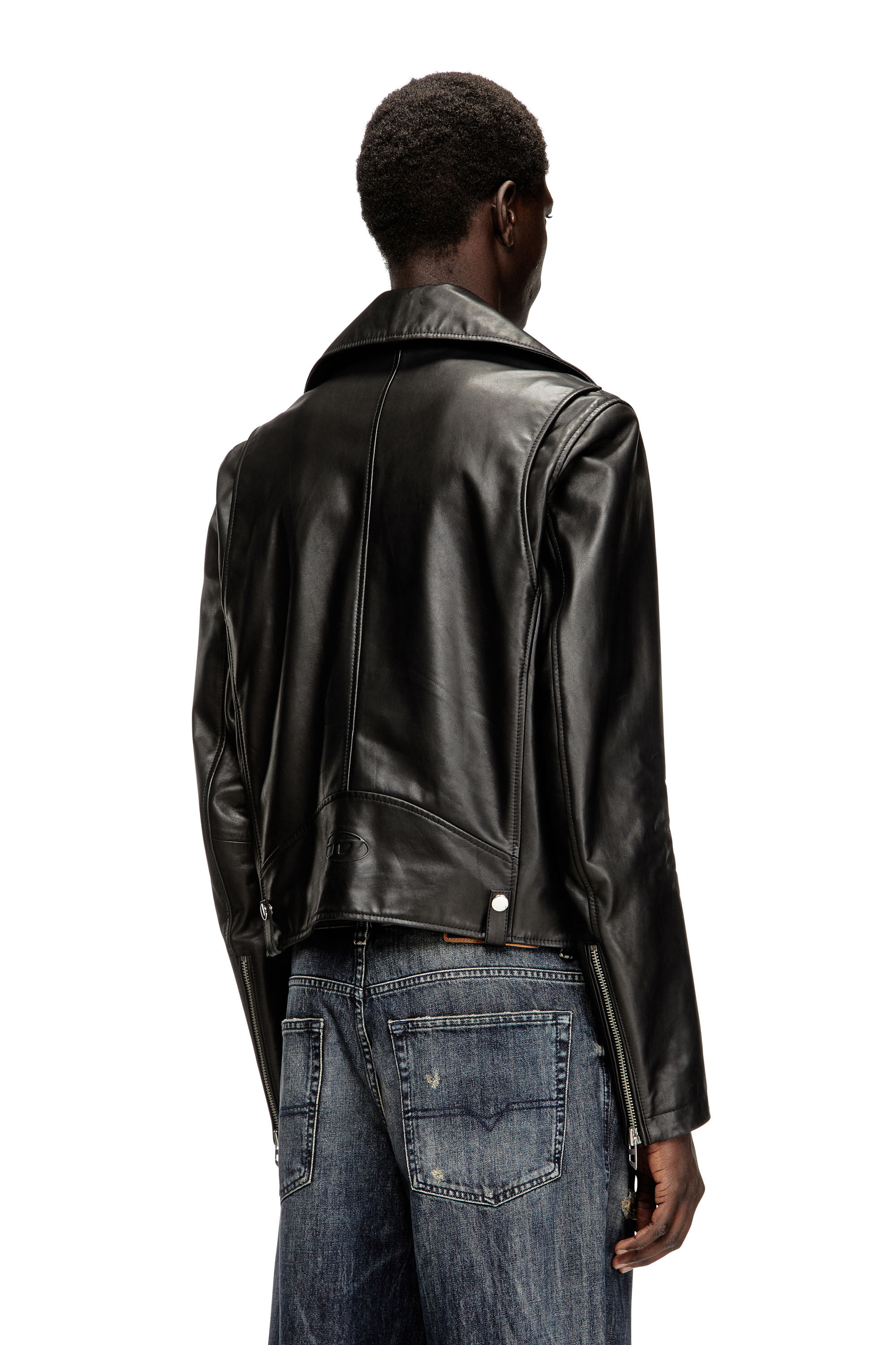 ジャケット・アウター DIESEL opium darkwear fade riders jacket Men's Biker jacket in waxed leather | Black | Diesel