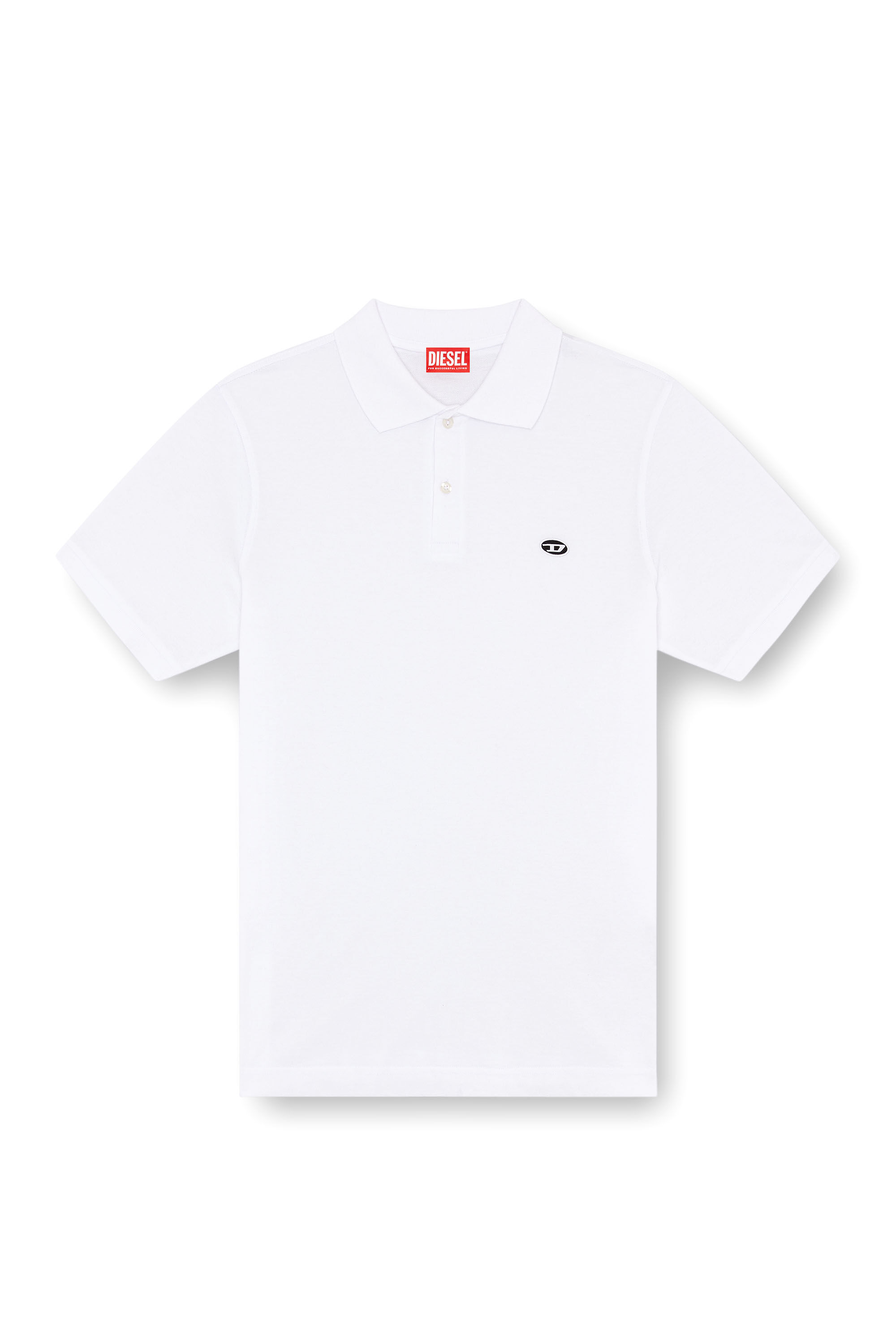 Diesel - T-REJUST-DOVAL-PJ, Man's Polo shirt with Oval D patch in White - 2