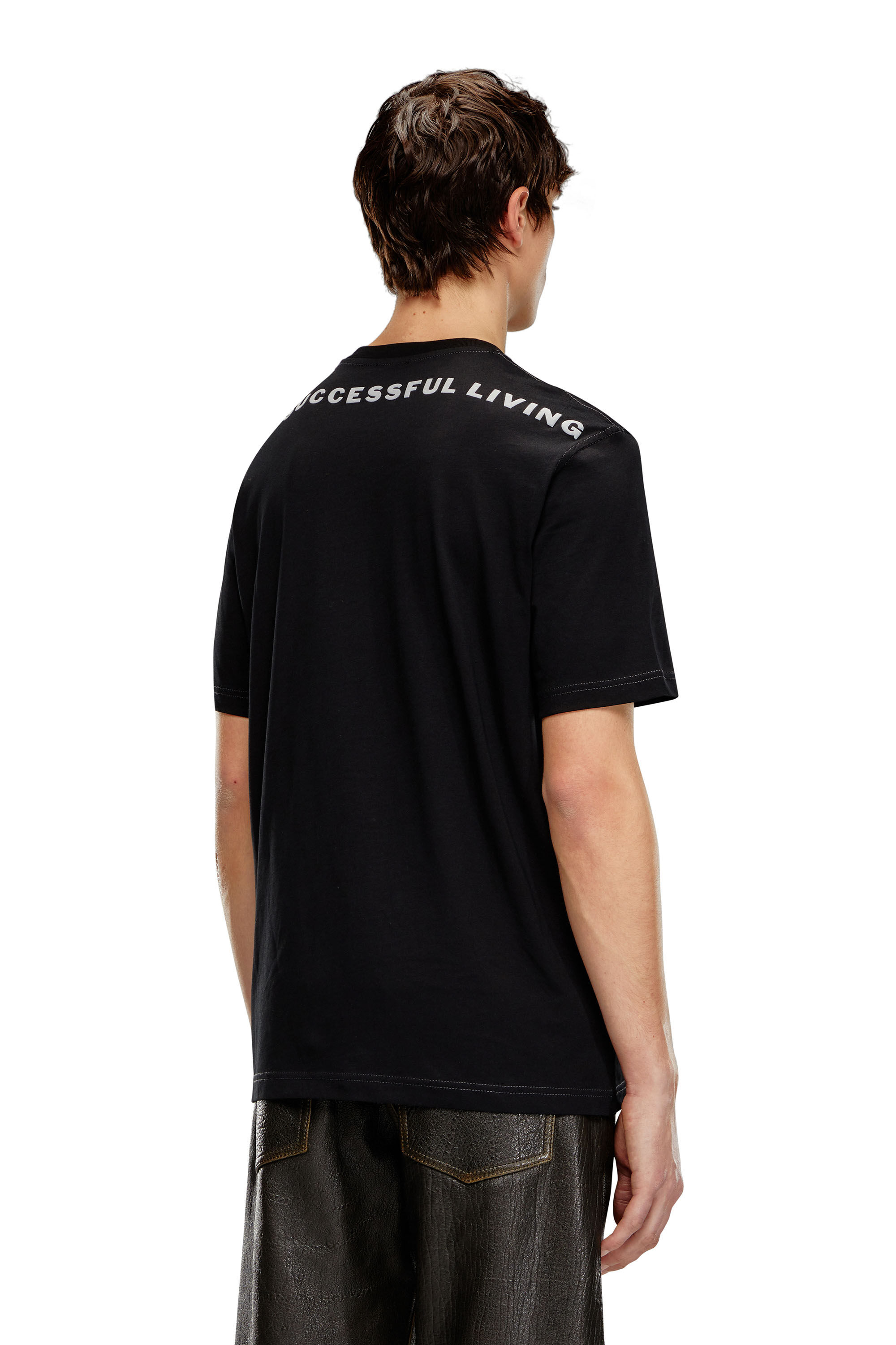 Men's T-shirt with zebra-camo motif | Black | Diesel