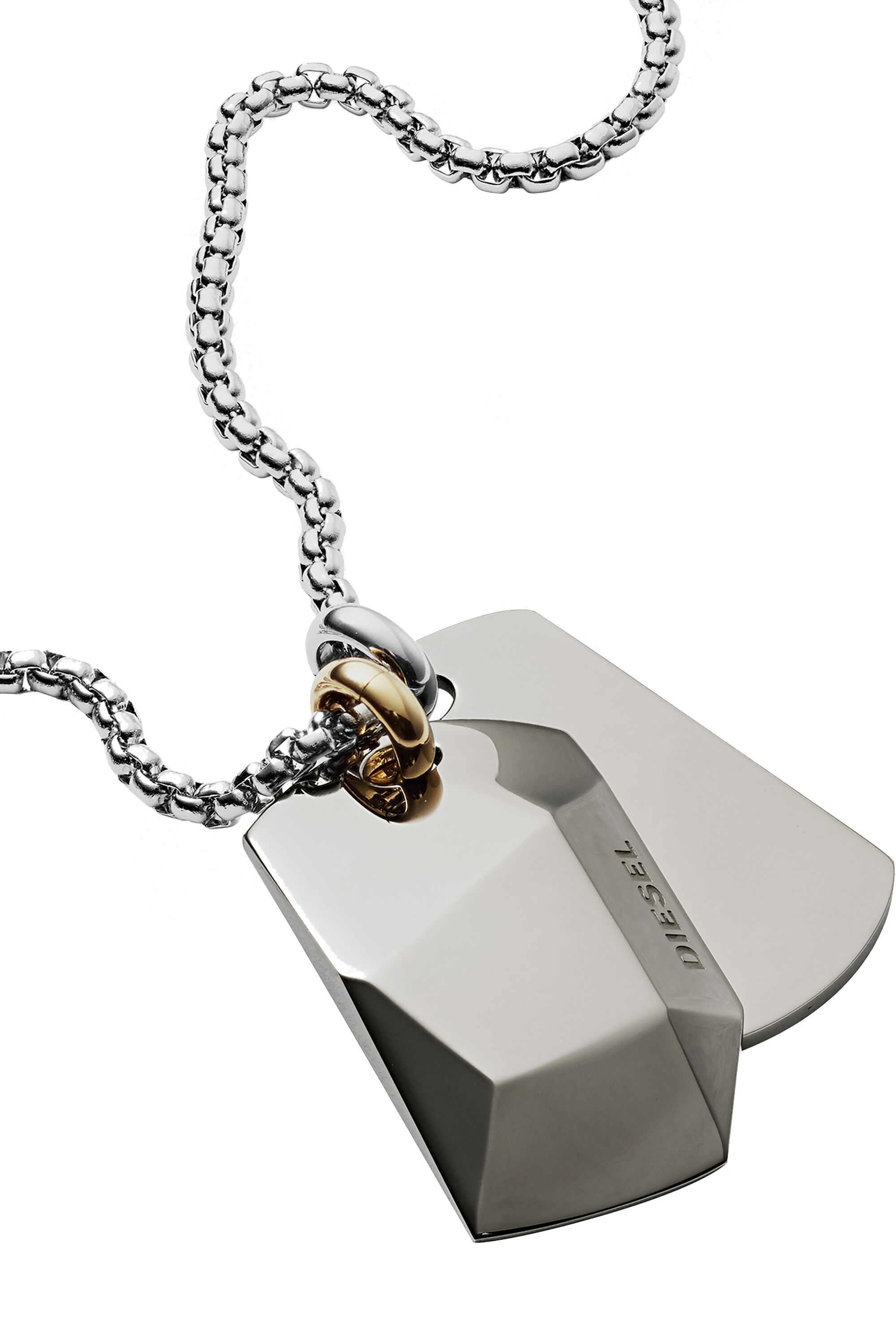 DX1143 Man: Stainless steel double dog tag necklace | Diesel