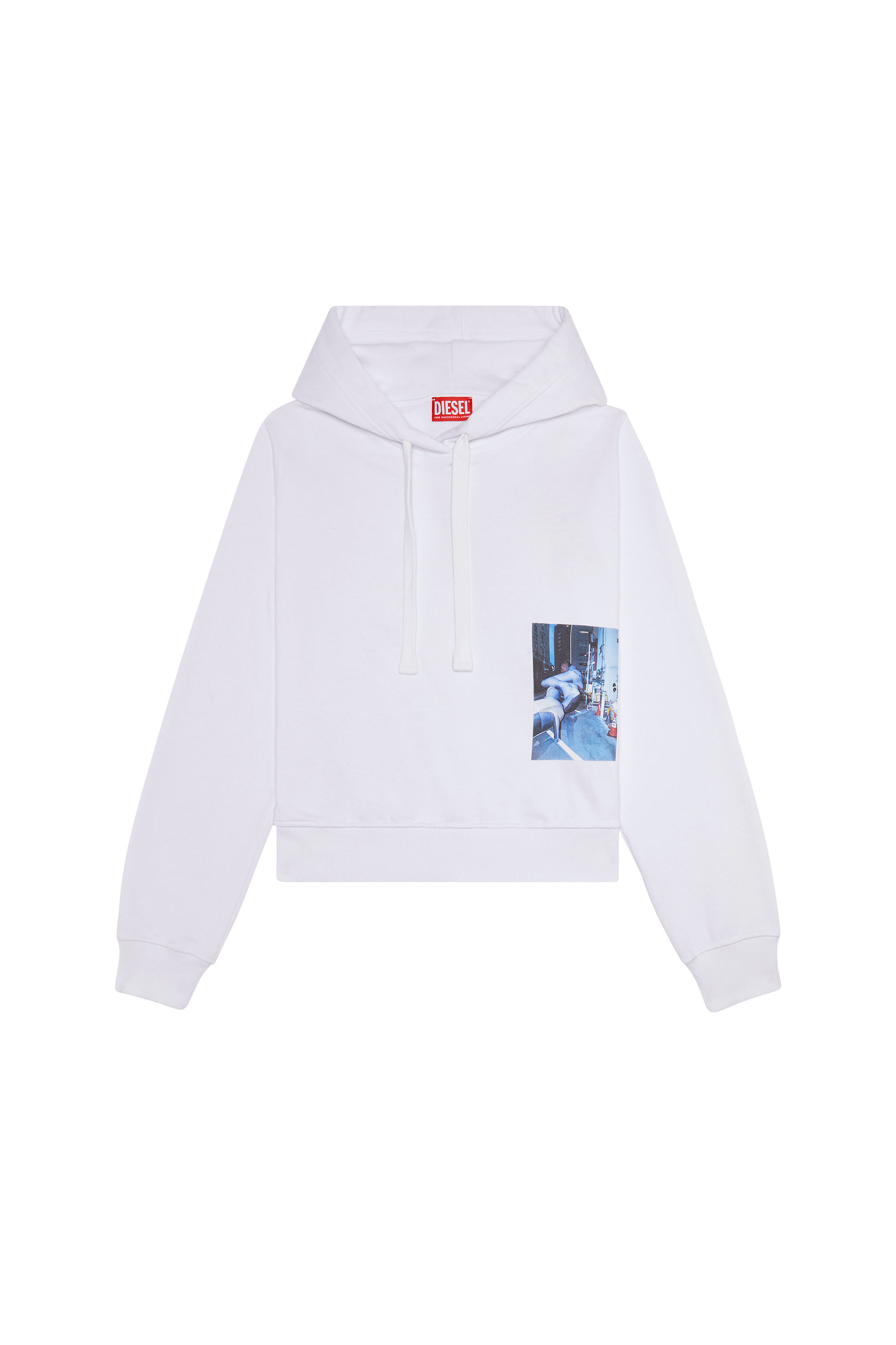 Diesel - F-REGGY-HOOD-L2, Woman's Hoodie with inflatable figures print in White - 2